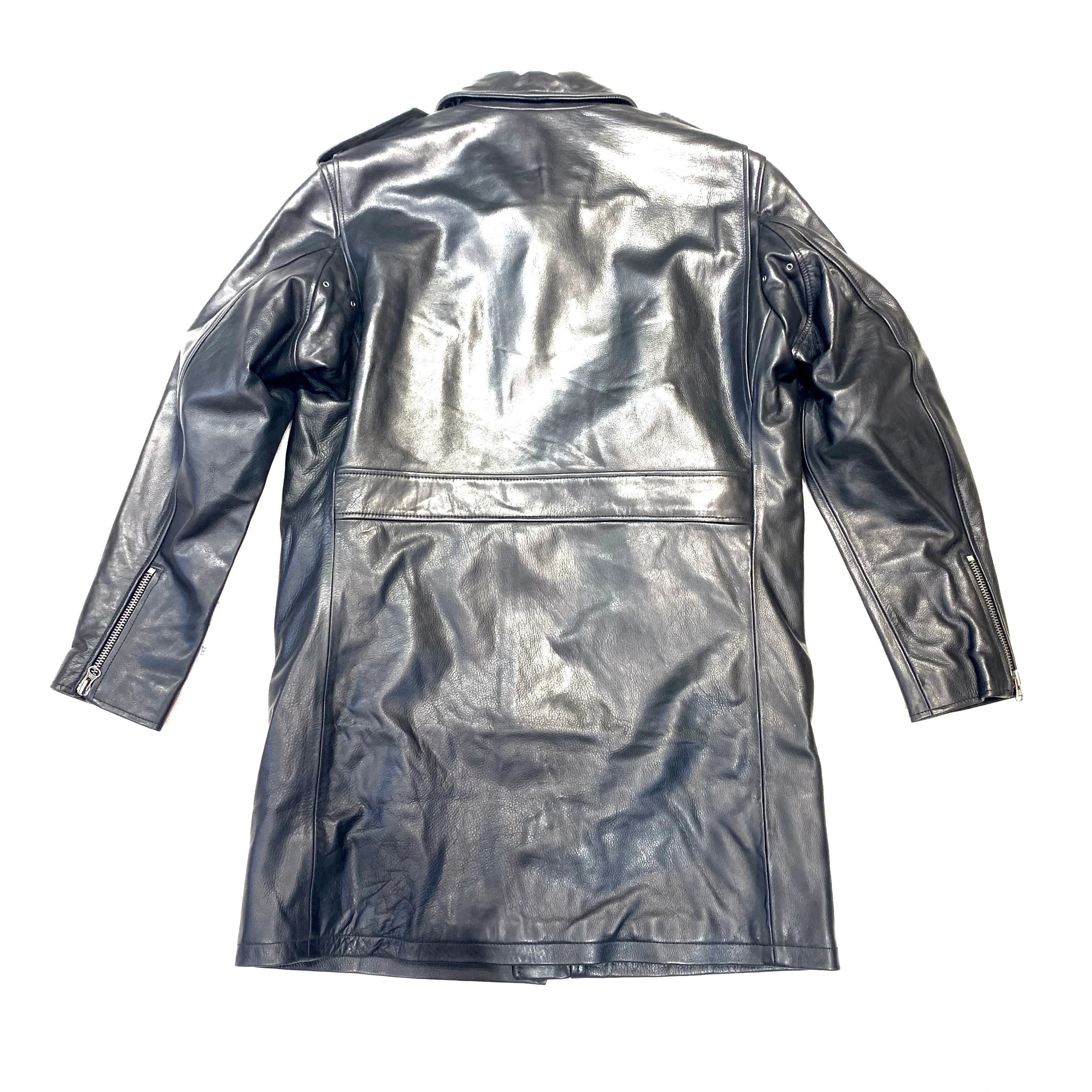 Jakewood Deep Black Lambskin Trench Coat - Image 4