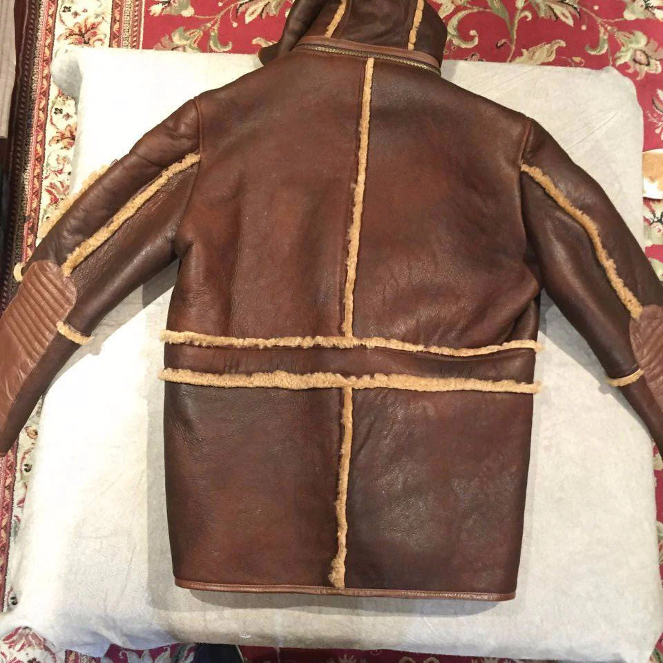 Jakewood Tobacco Brown Shearling Coat - Image 4