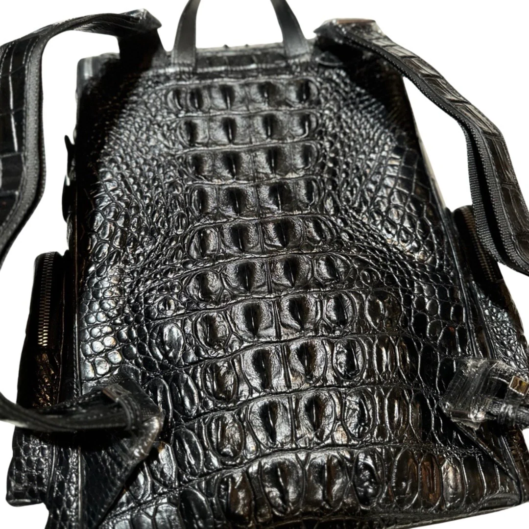 Kashani Black All Over Hornback Alligator Tail Backpack - Image 5