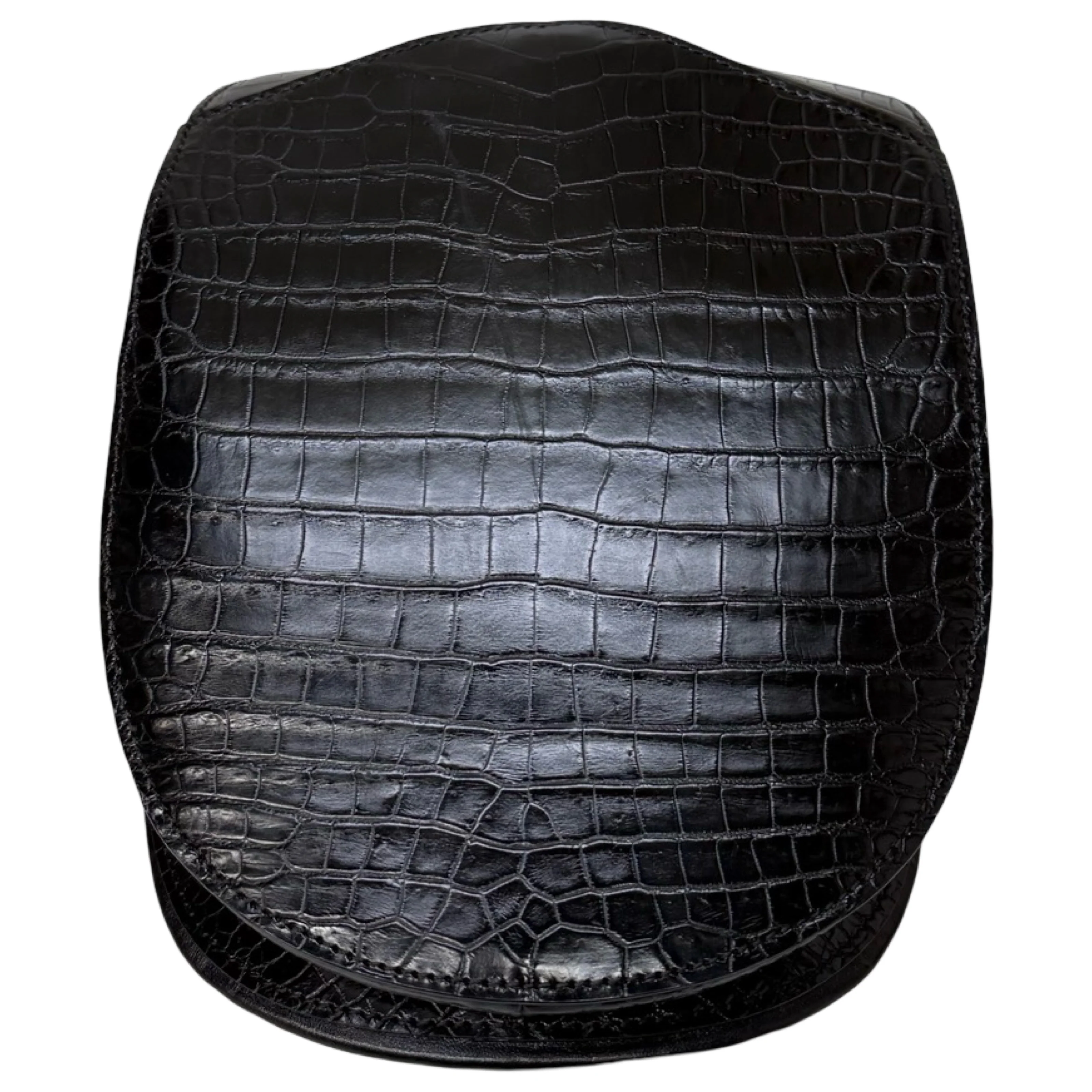 Kashani Black Alligator Belly Herringbone Cap - Image 2