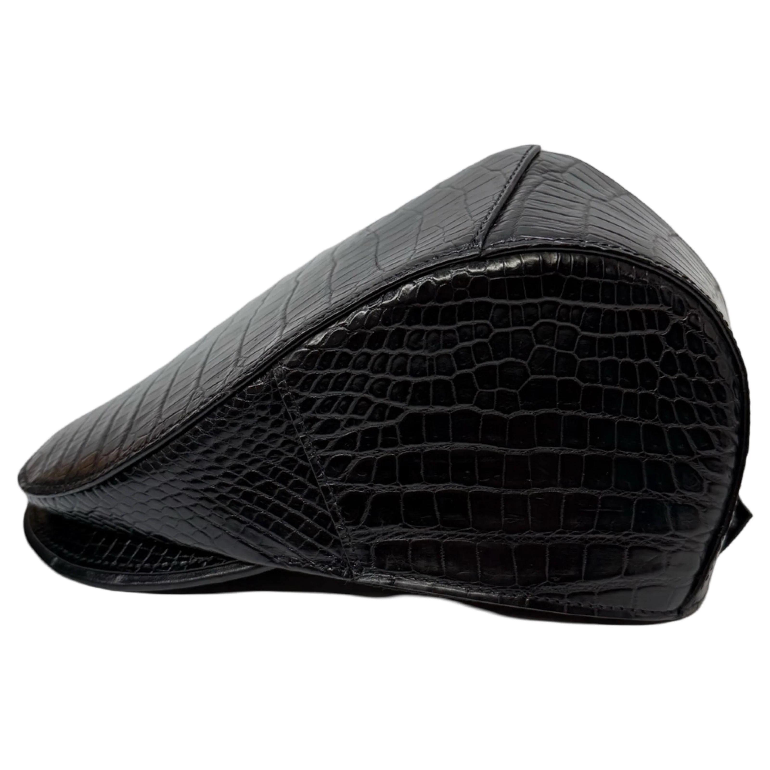 Kashani Black Alligator Belly Herringbone Cap - Image 4
