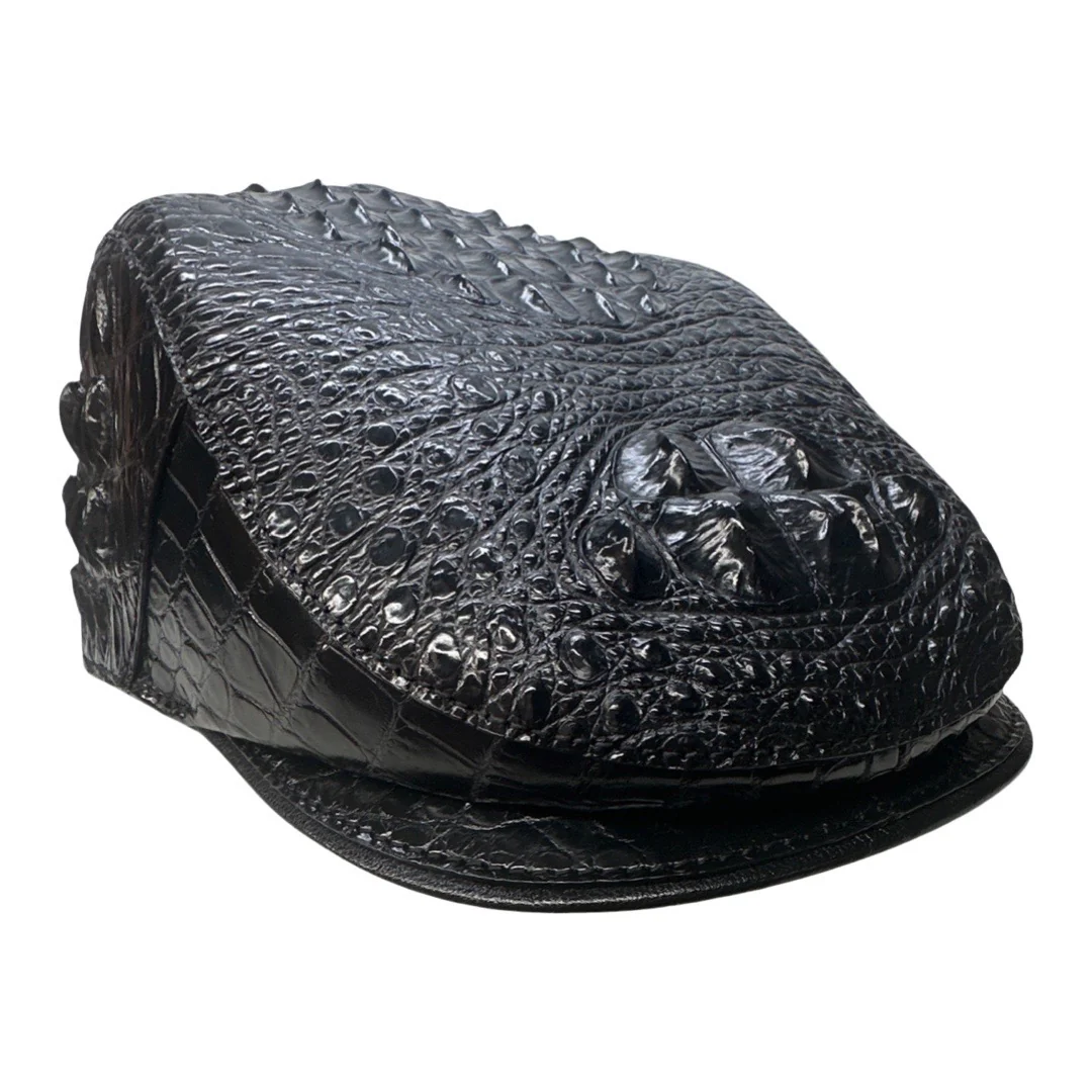 Kashani Black Hornback Alligator Herringbone Cap - Image 4