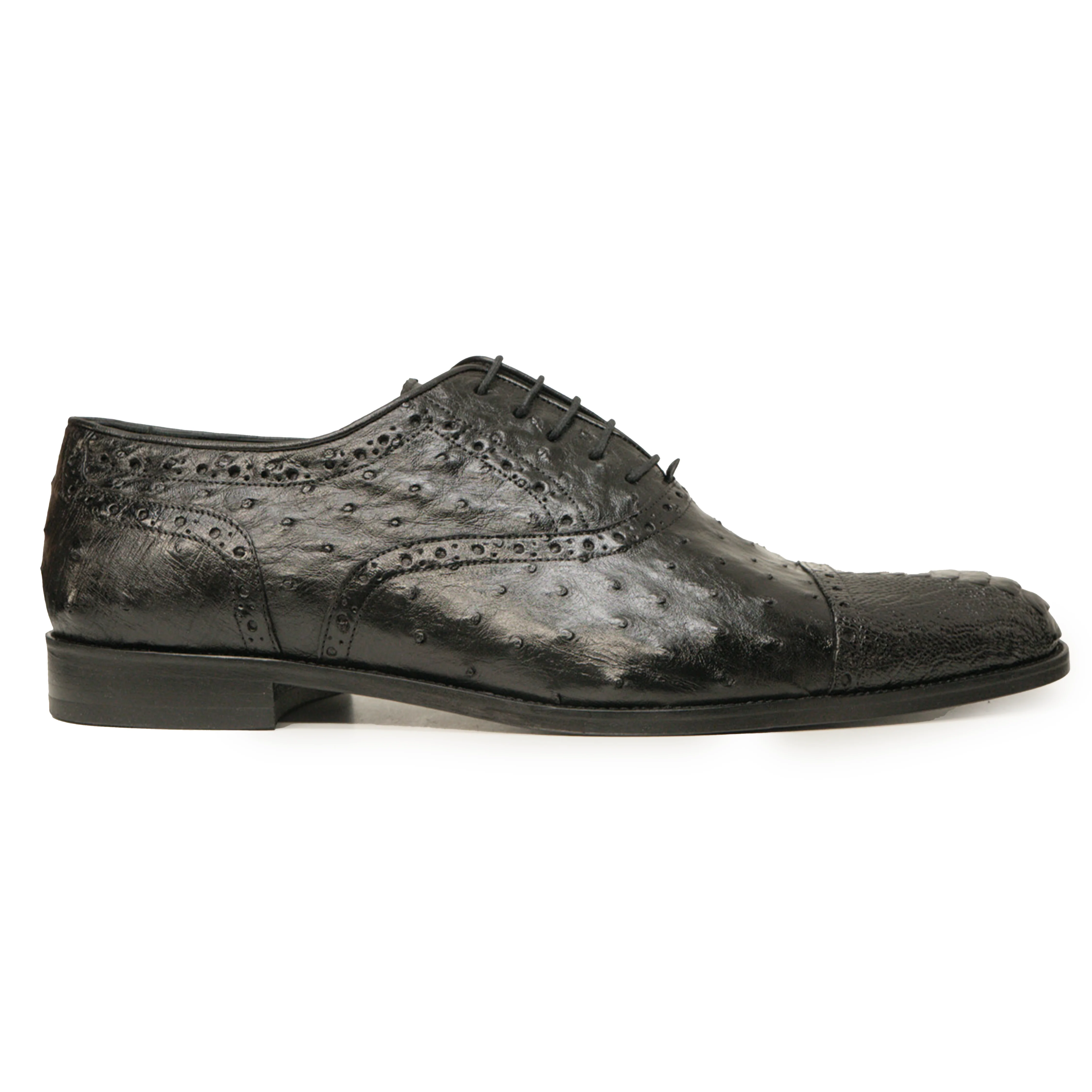 Kashani Black Ostrich Quill / Leg Oxford Dress Shoes - Image 2