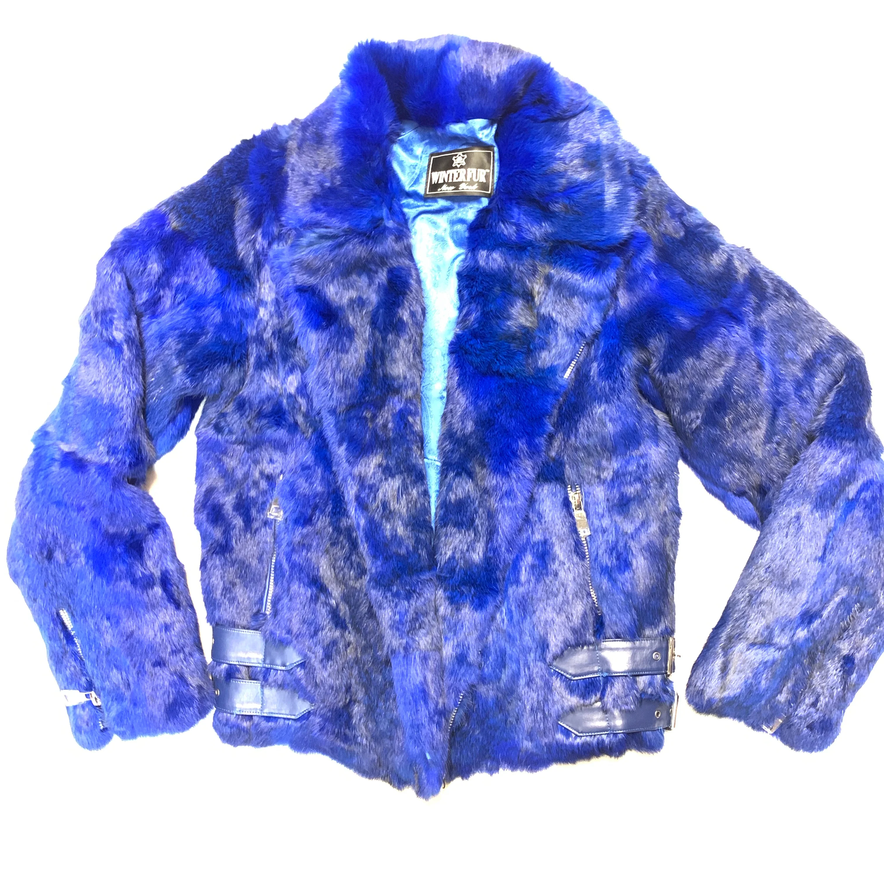 Kashani Blue Rabbit Biker Jacket - Image 5
