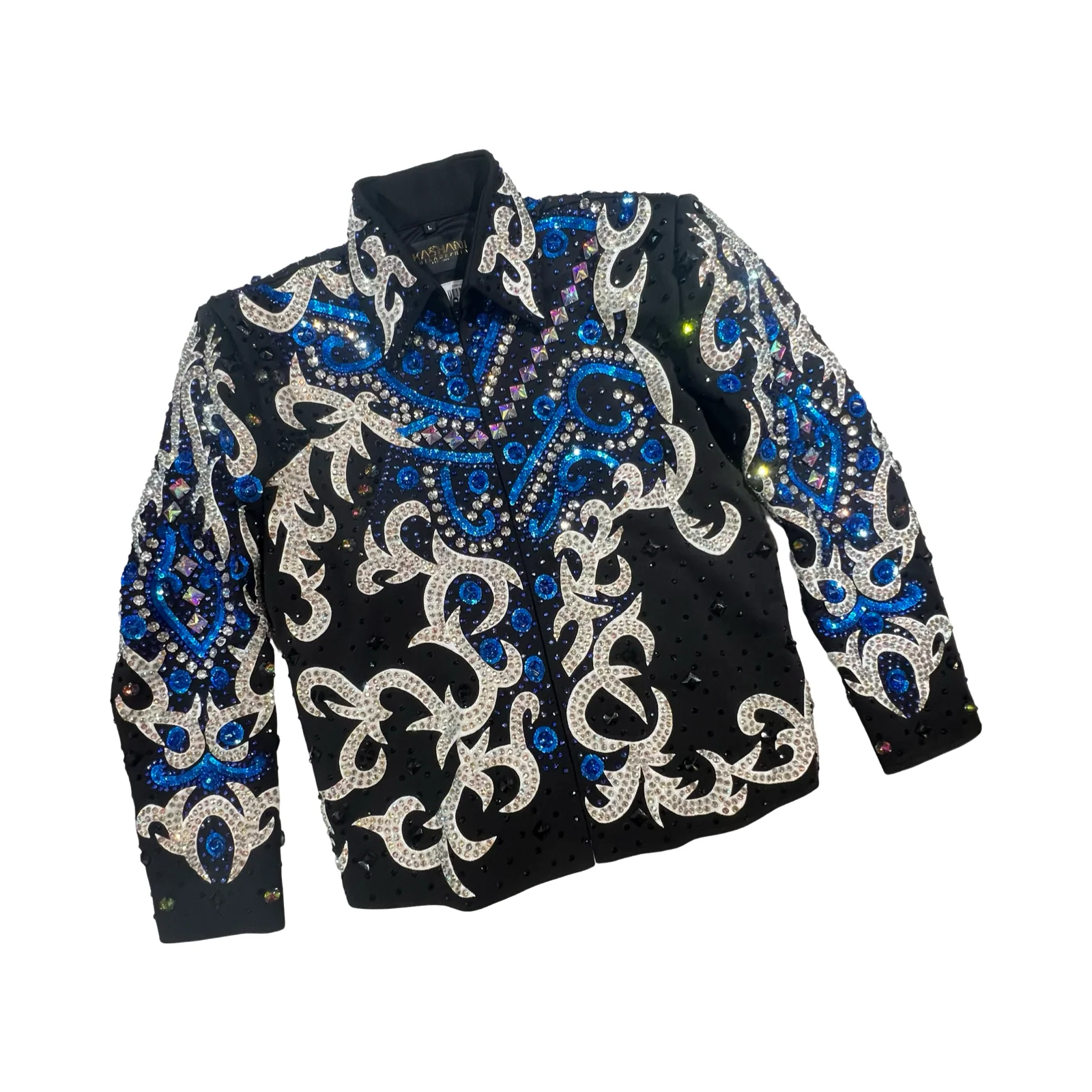 Kashani Blue Two Tone Hyper Crystal Jacket - Image 4