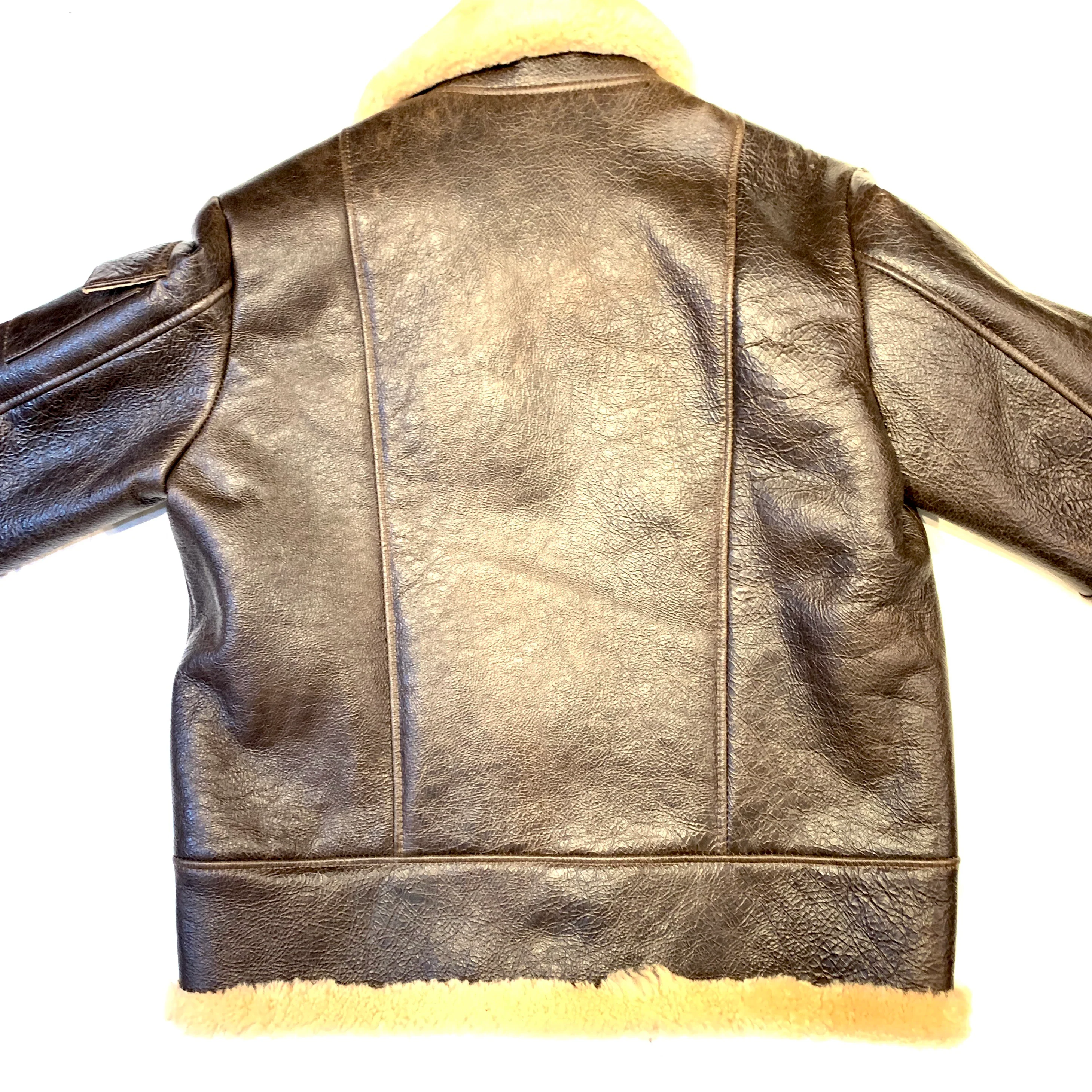 Kashani Chocolate Aviator Flight Shearling Jacket - Image 4