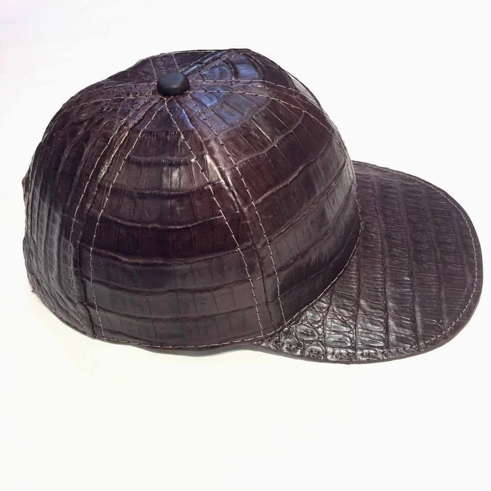 Kashani Chocolate Brown All Over Alligator body Strap-back Hat - Image 2