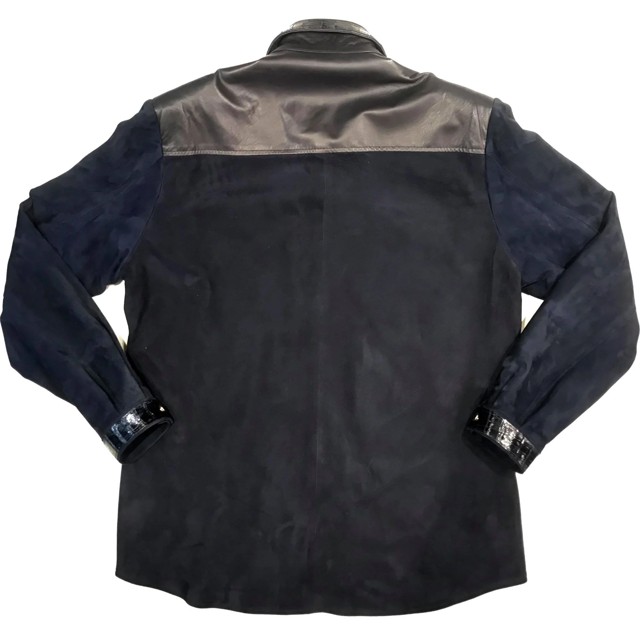 Kashani Deep Blue Suede Horn-Back Lambskin Shirt - Image 7