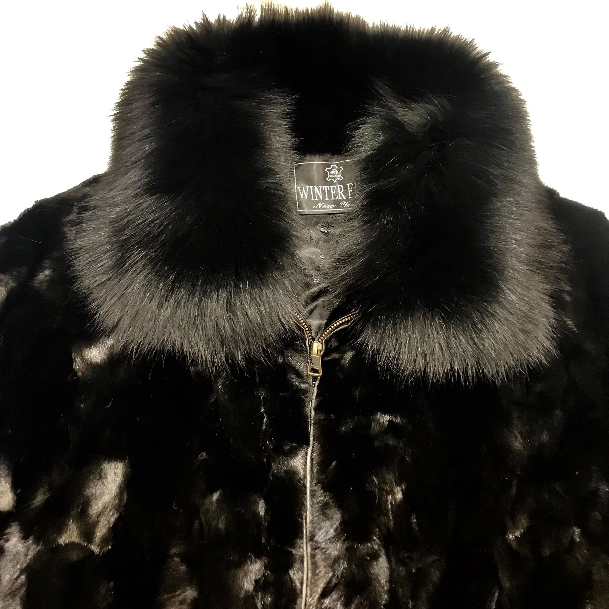 Kashani Diamond Cut Mink Bomber Jacket - Image 2