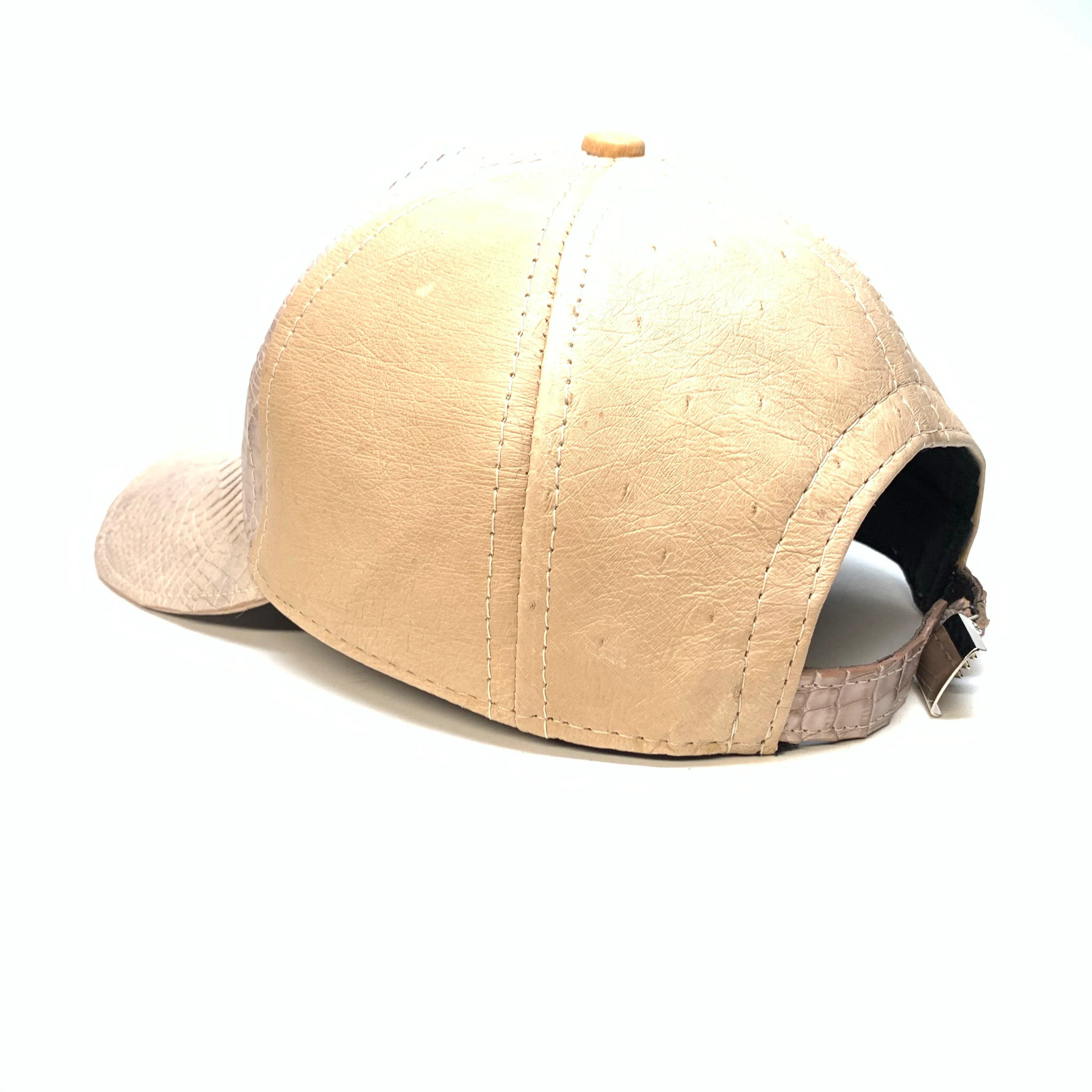 Kashani Dune Alligator & Ostrich Quill StrapBack Hat - Image 3