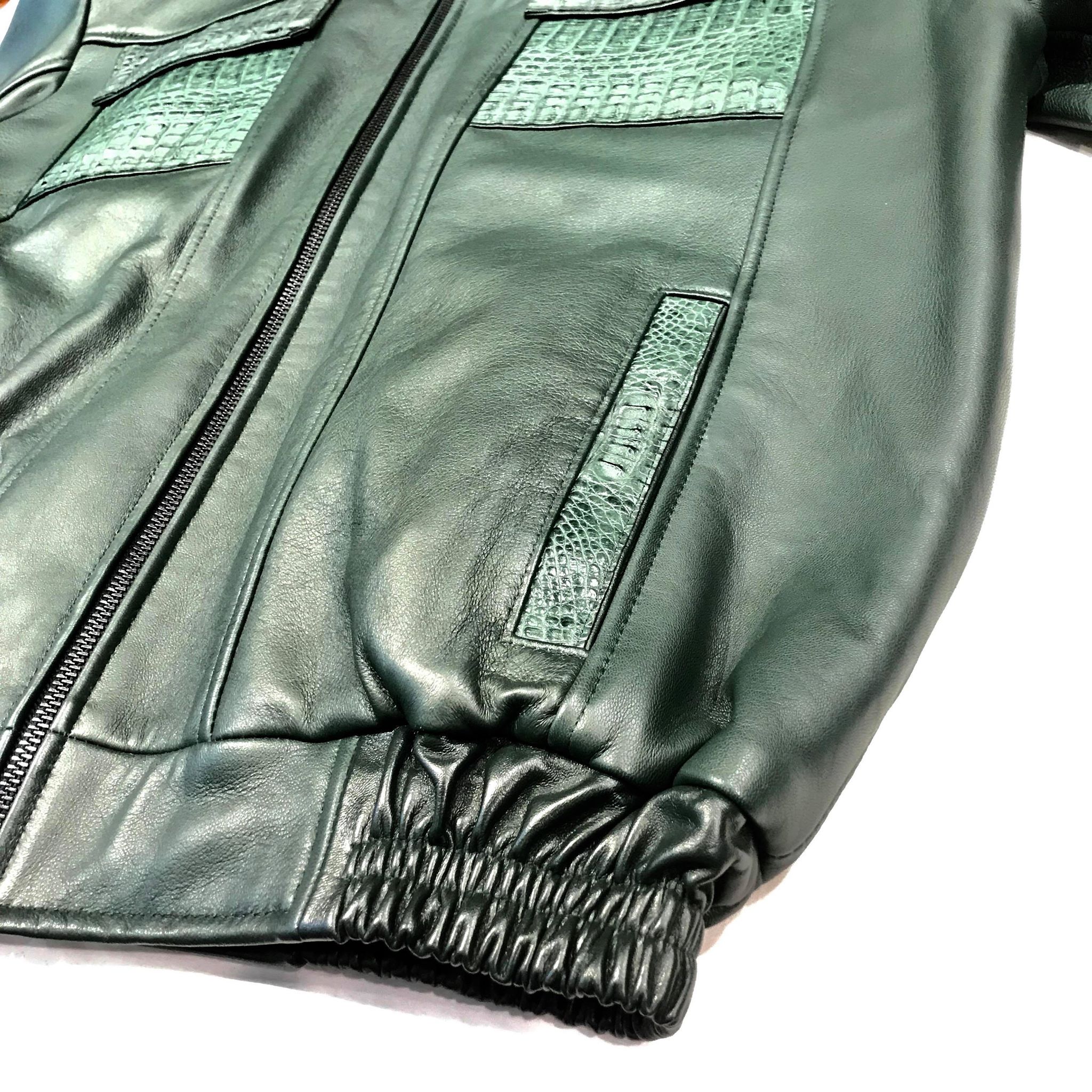 Kashani Forest Green Horn-Back Bomber Jacket - Image 4