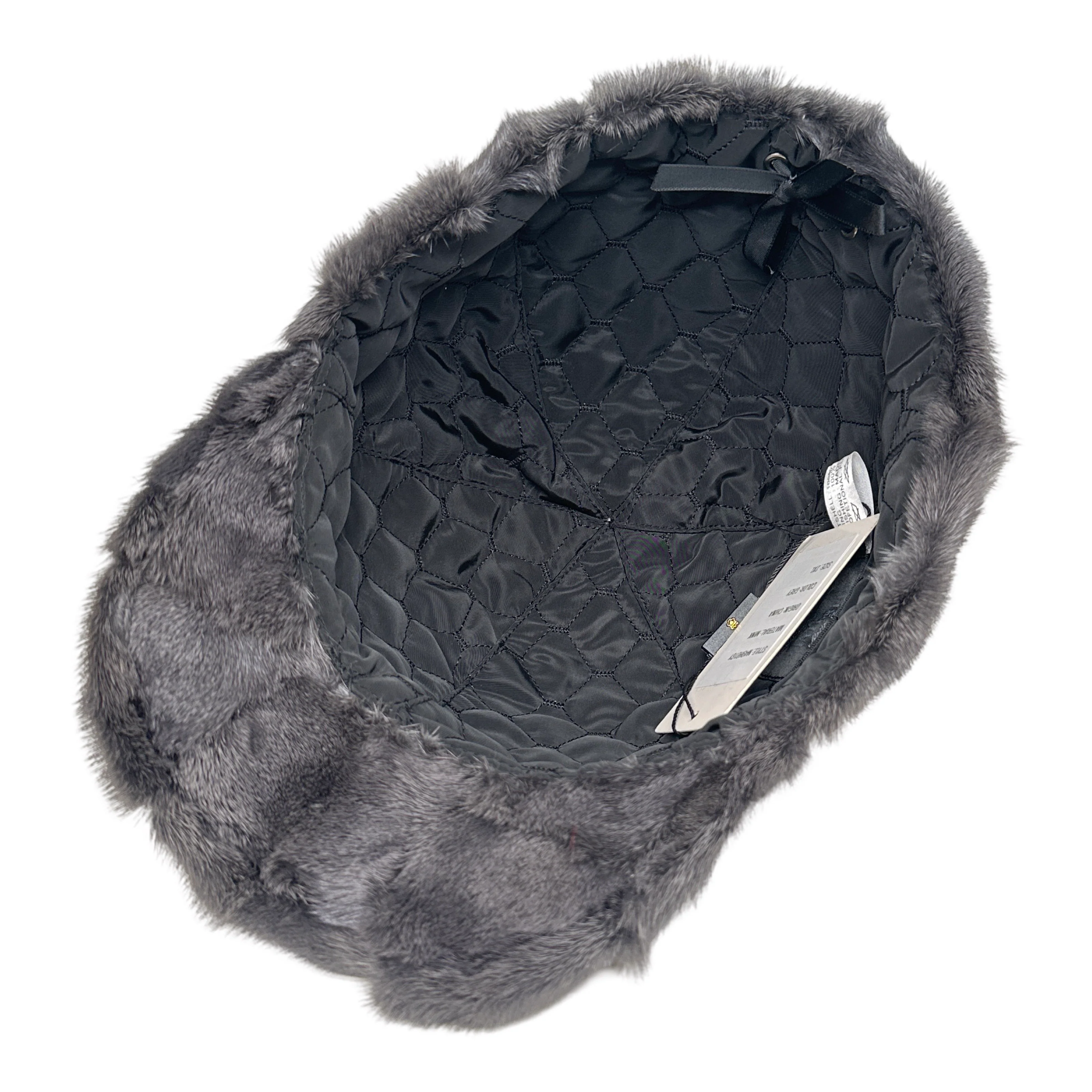 Kashani Grey Diamond Cut Mink Baseball Hat - Image 5