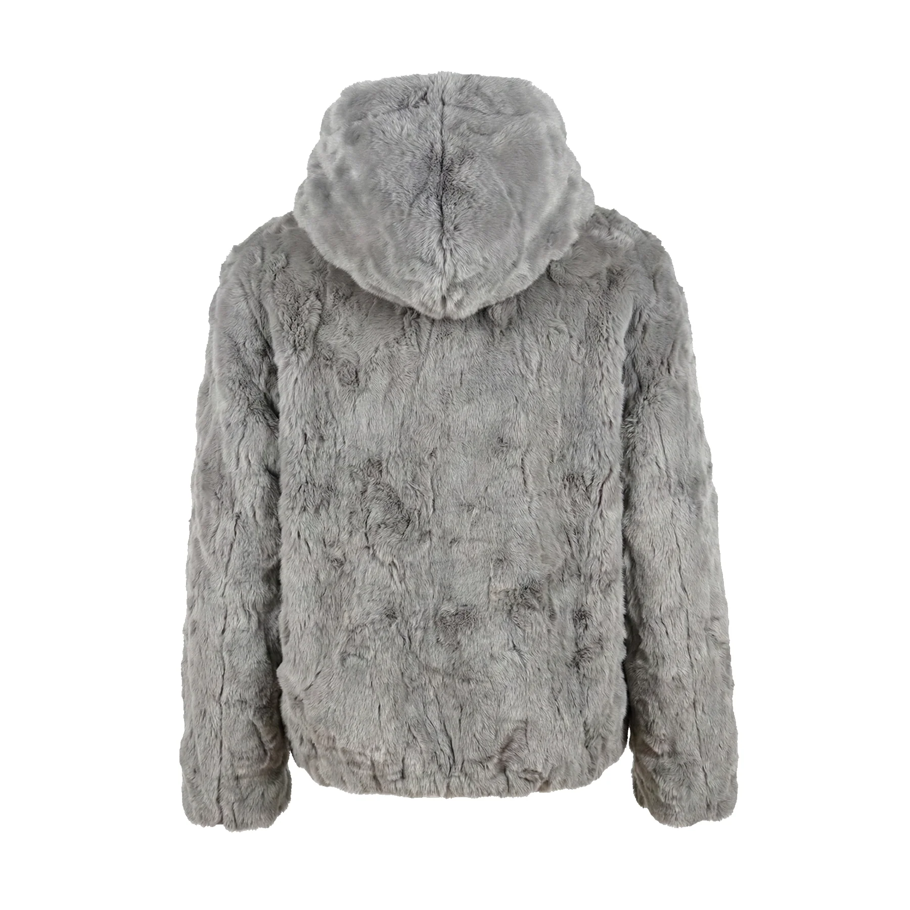 Kashani Grey Rex Rabbit Fur Bomber Jacket - Image 2