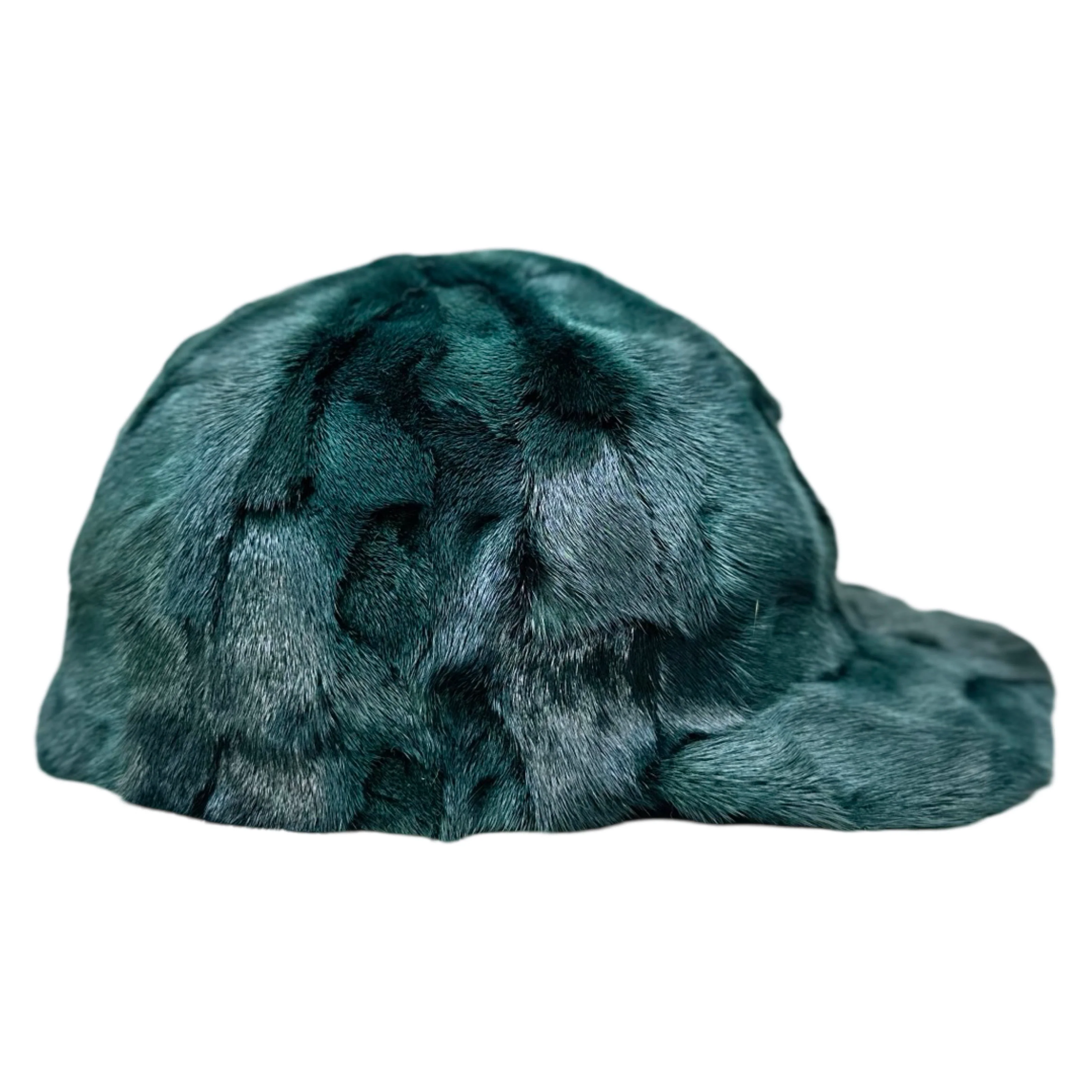 Kashani Hunter Green Diamond Cut Mink Baseball Hat - Image 3