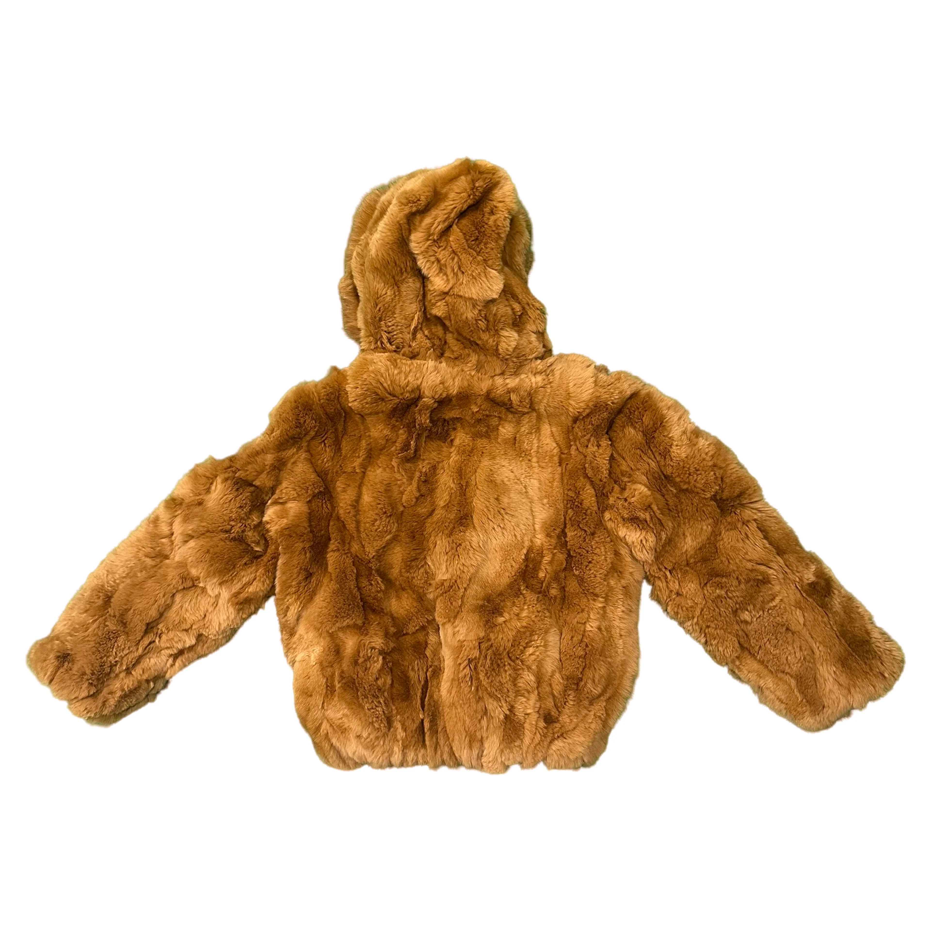 Kashani Kids Whiskey Rabbit Fur Hooded Jacket - Image 4
