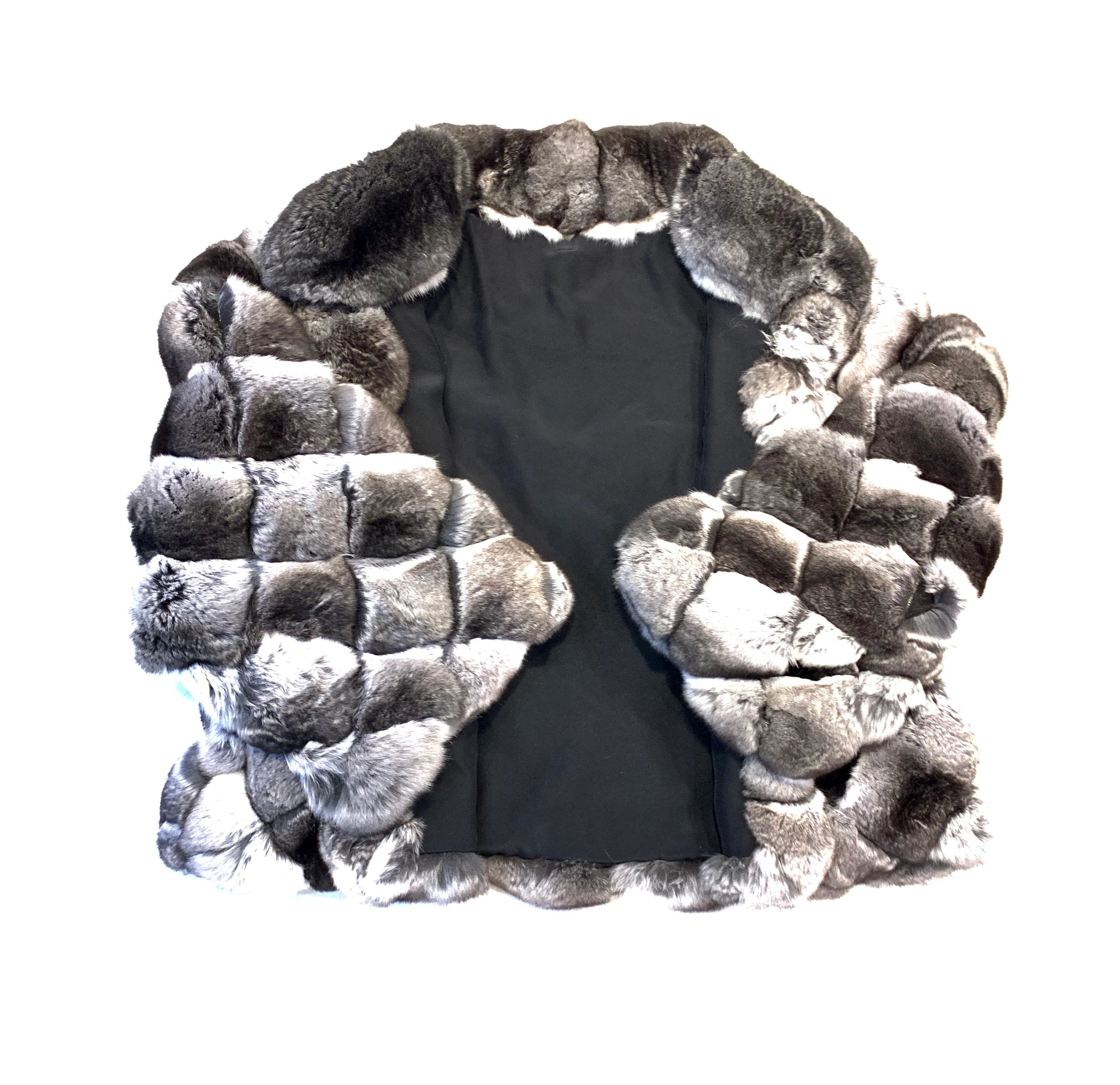 Kashani Ladies Diamond Cut Full Chinchilla Coat - Image 4
