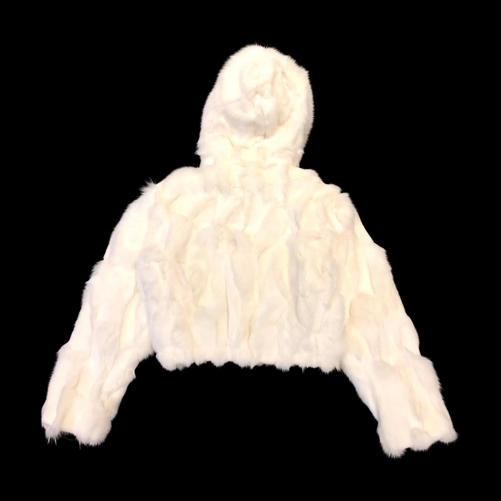 Kashani Ladies White Hooded Fox Fur Coat - Image 3