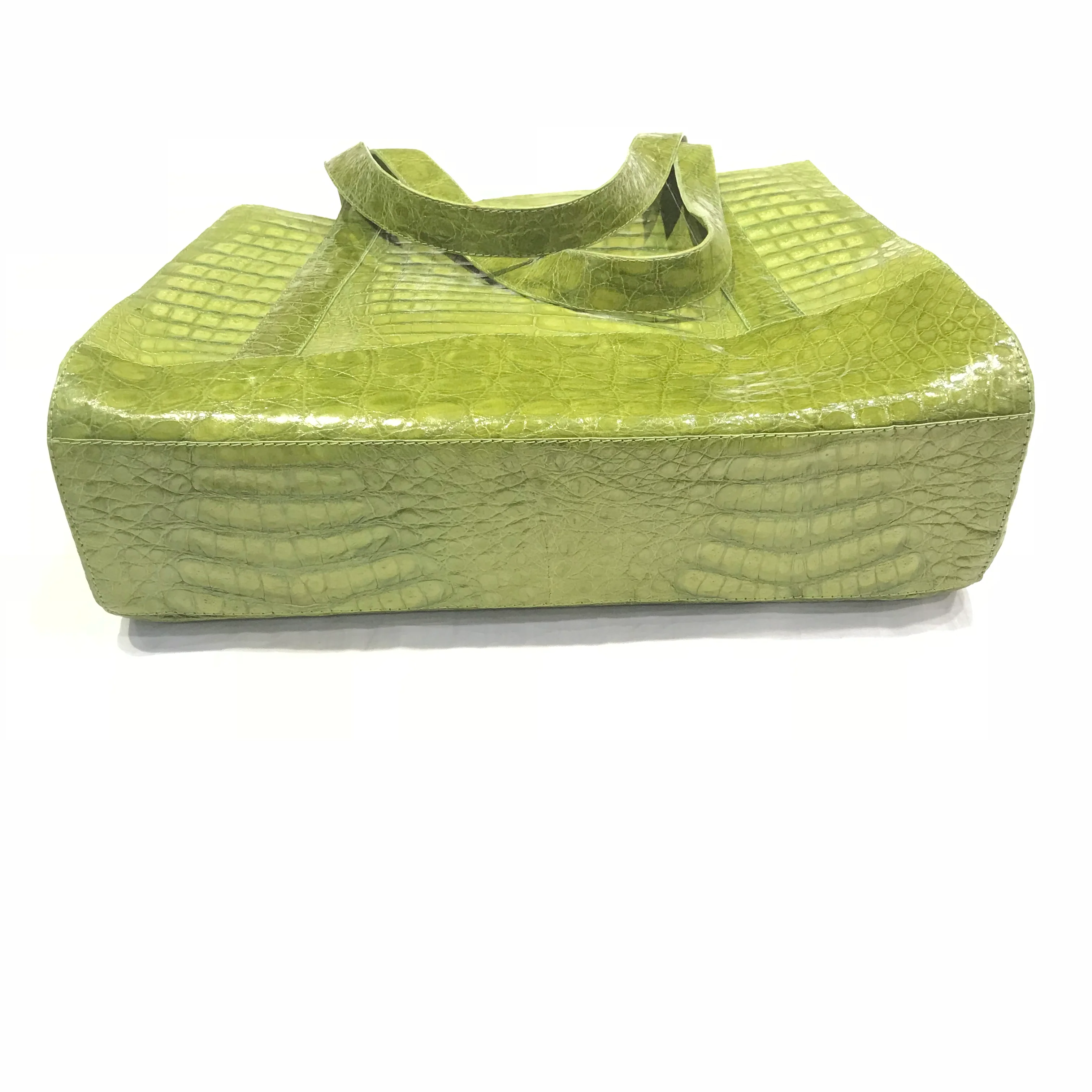 Kashani Lime Green All Over Alligator Purse Handbag - Image 5