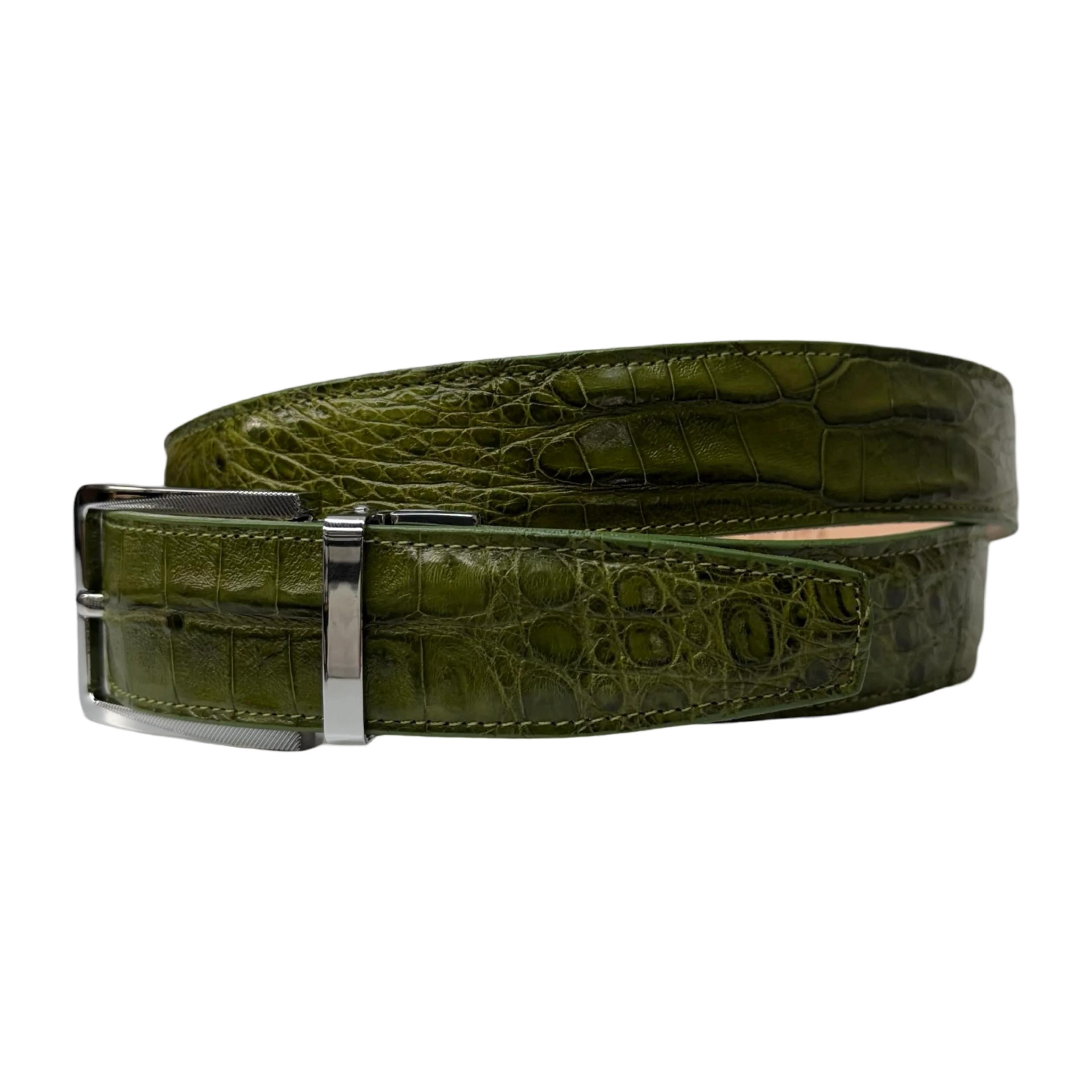 Kashani Lime Green Full Skin Alligator Belt - Image 2