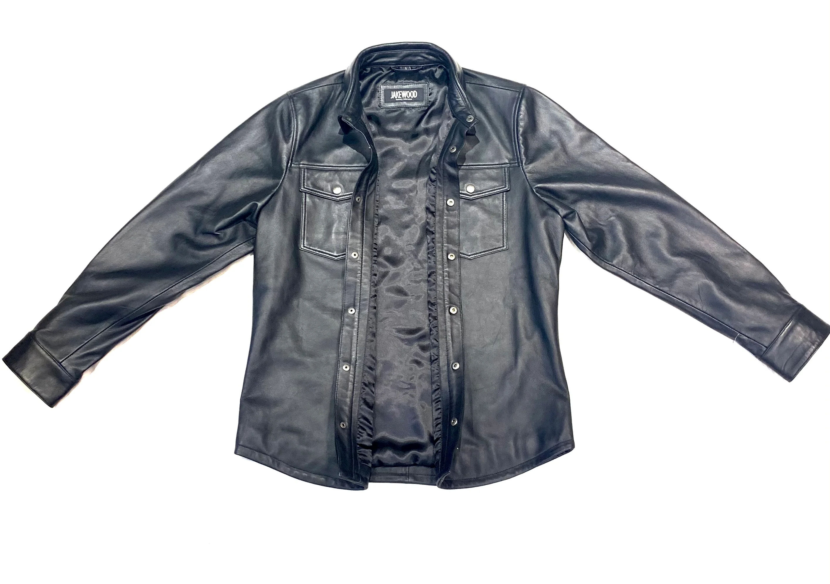 Kashani Men's Black Lambskin Button-Up Shirt - Image 8