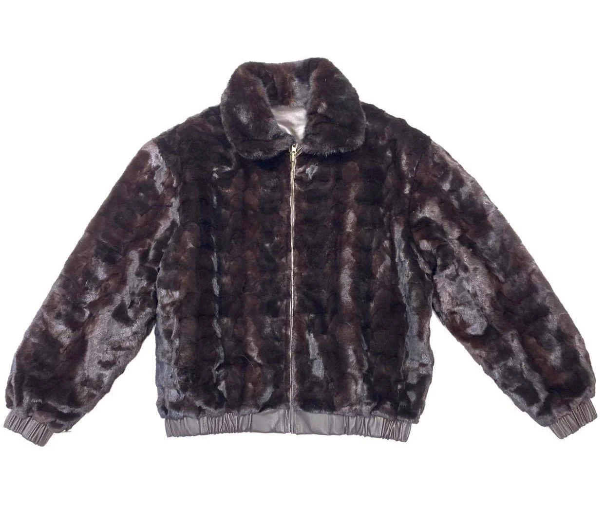 Kashani Men's Chocolate Brown Reversible Leather Mink Coat - Image 3