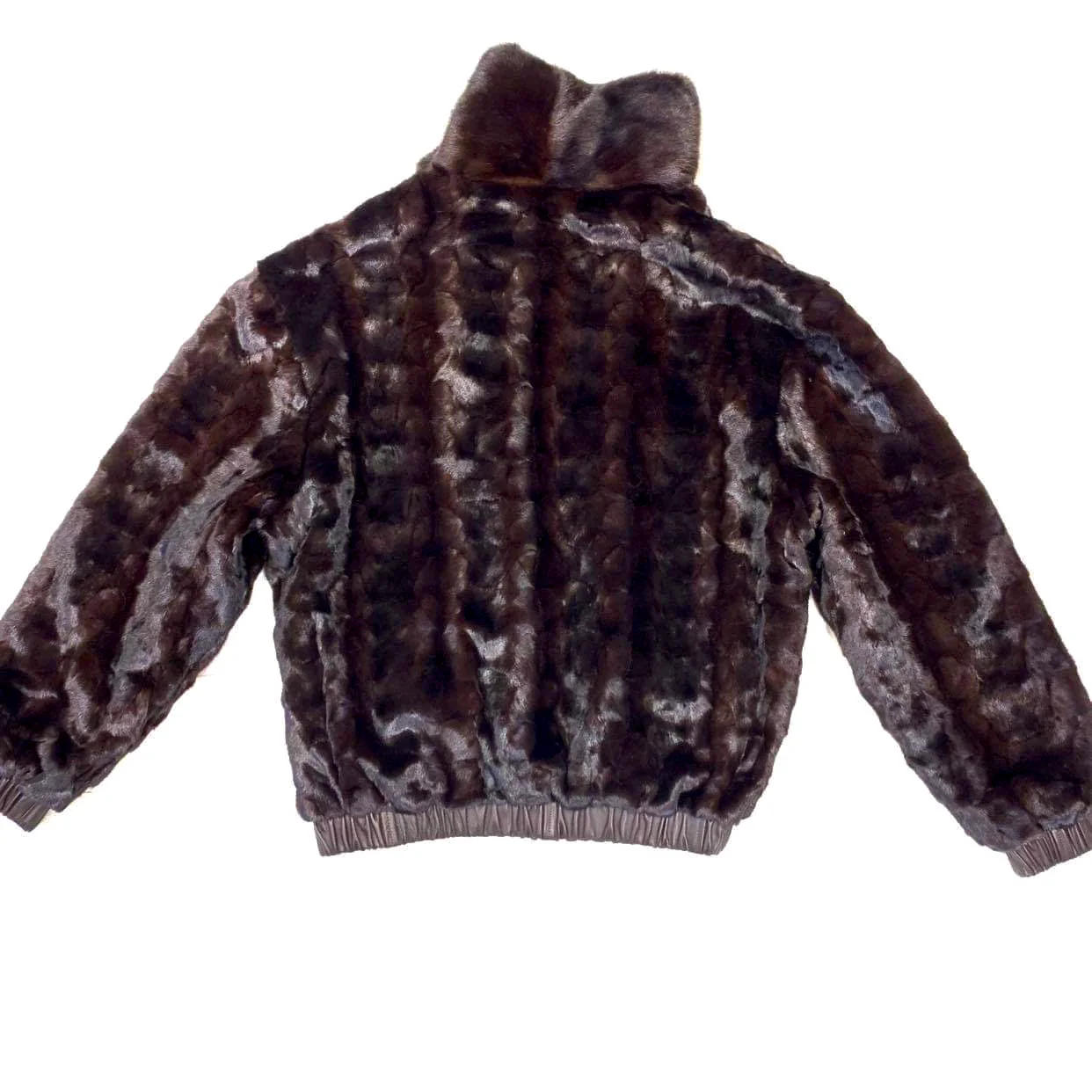 Kashani Men's Chocolate Brown Reversible Leather Mink Coat - Image 5