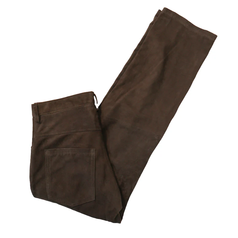 Kashani Men's Brown Pony Hair Suede Pants - Image 3