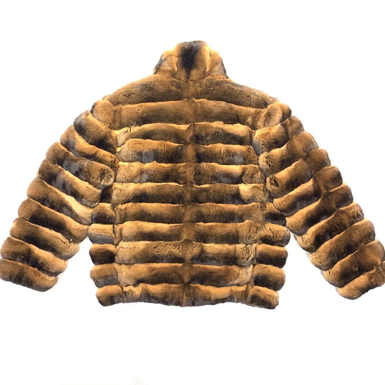Kashani Men's Brown Full Chinchilla Fur Coat - Image 6