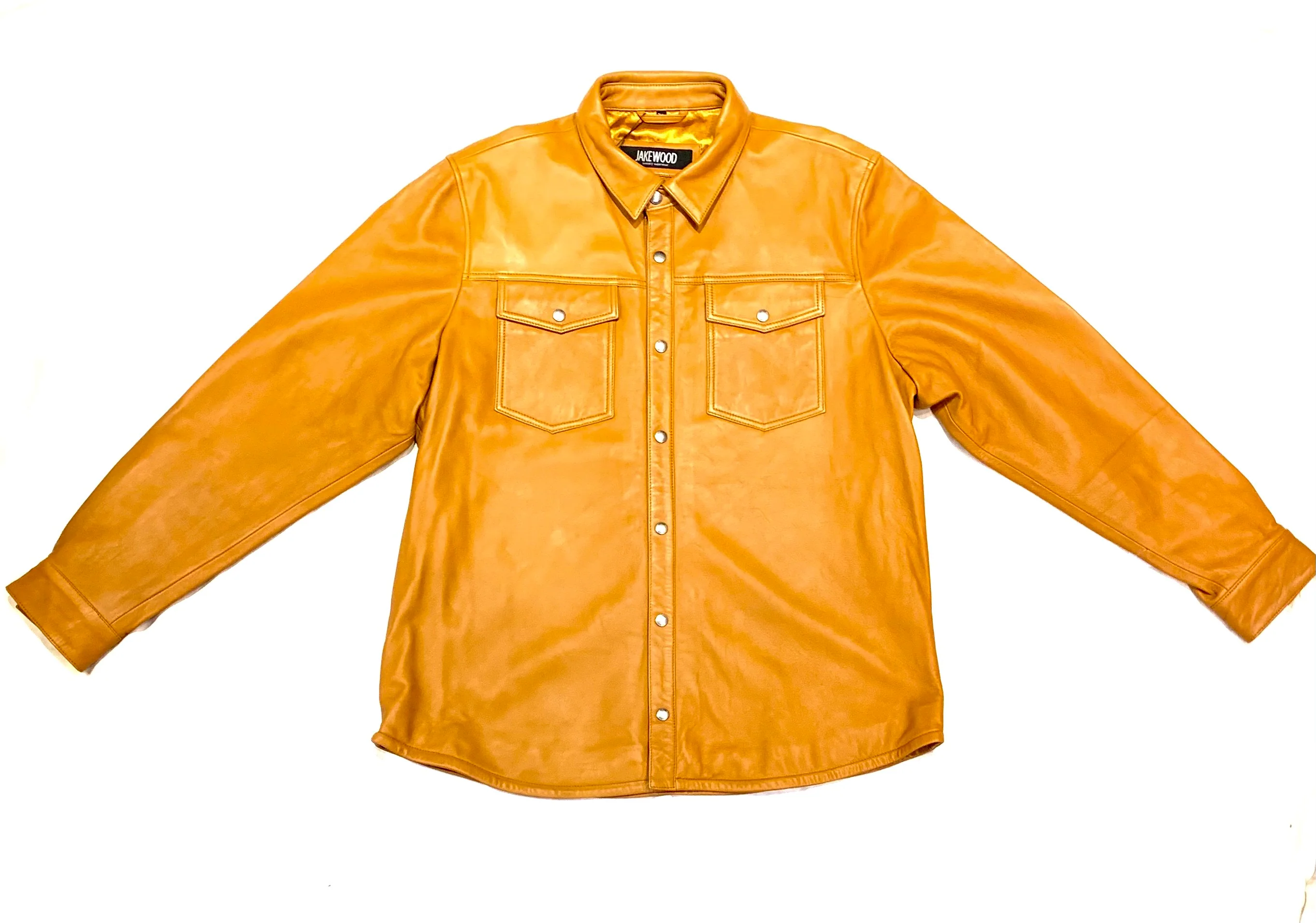 Kashani Men's Caramel Lambskin Button-Up Shirt - Image 5