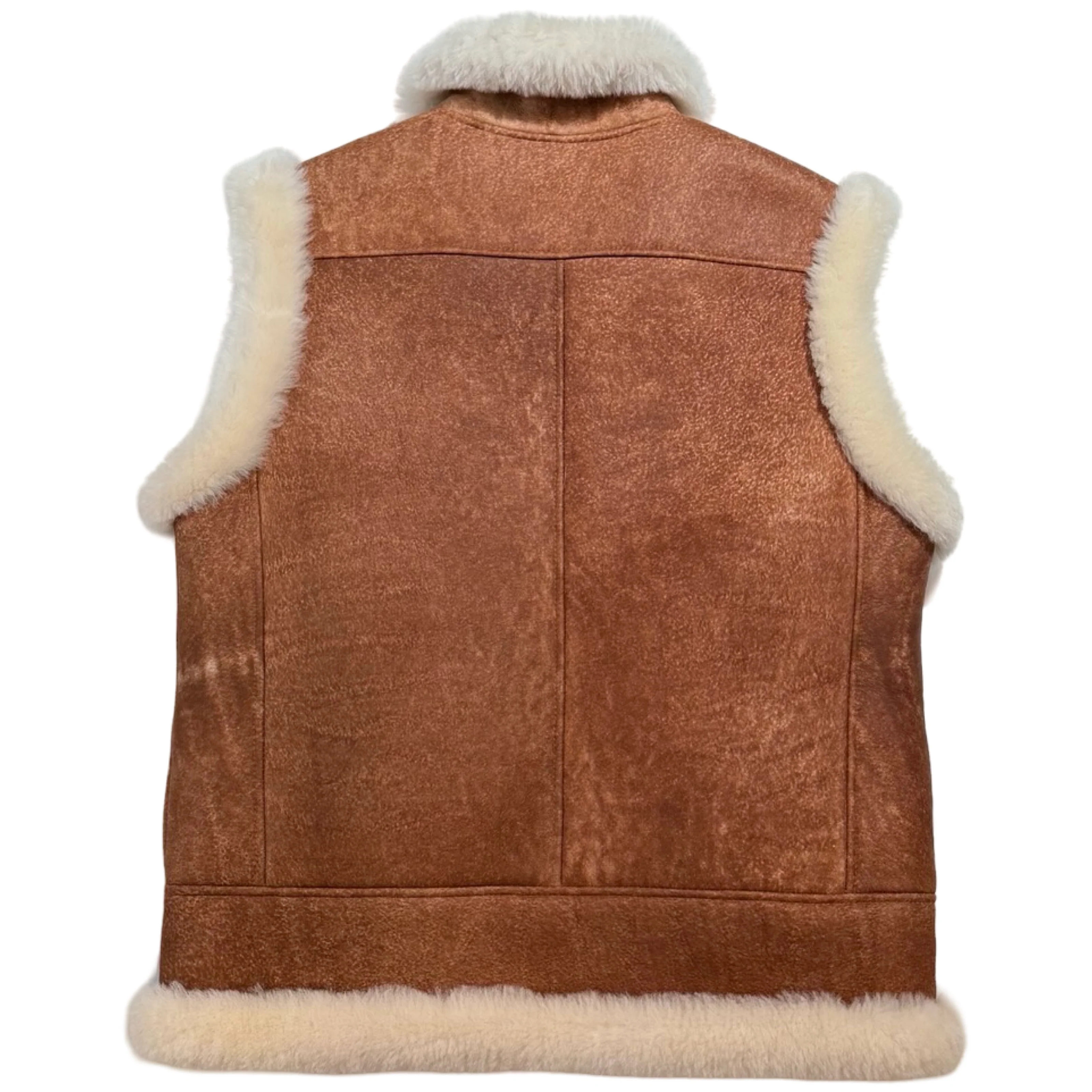 Kashani Men's Cognac Shearling Vest - Image 3