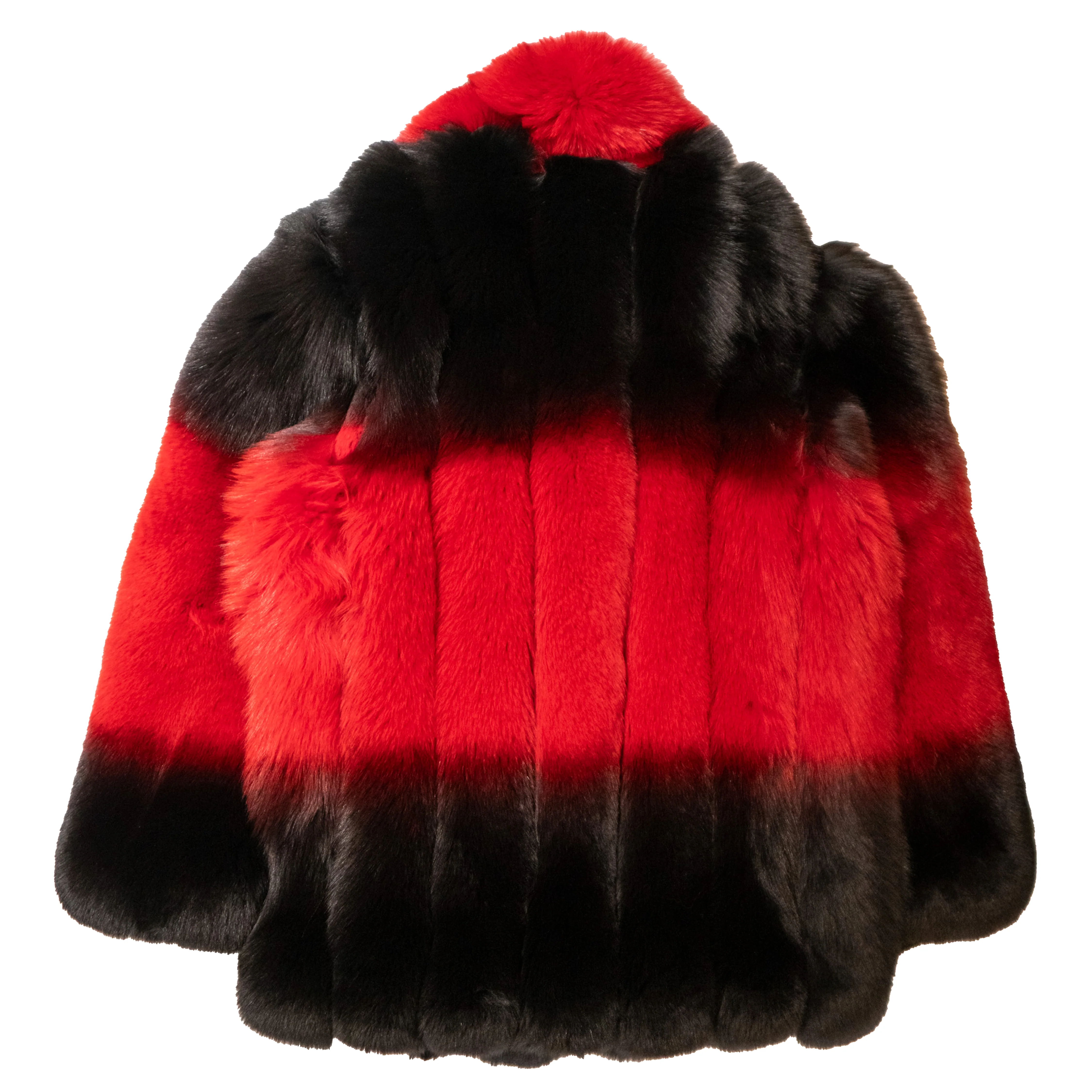 Kashani Men's Full Red / Black Fox Fur 3/4 Coat - Image 3