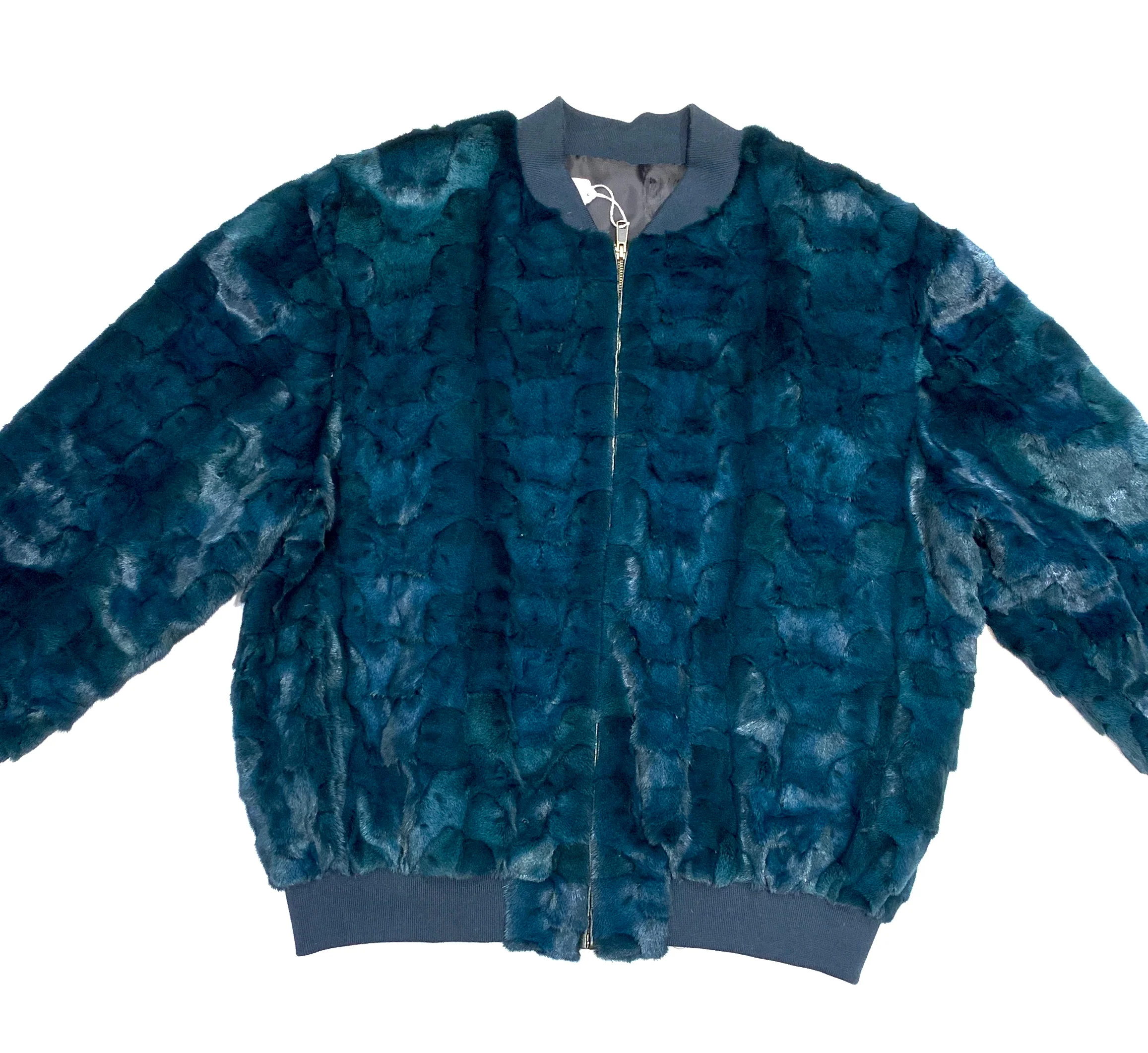 Kashani Men's Dark Green Mink Bomber Jacket - Image 2