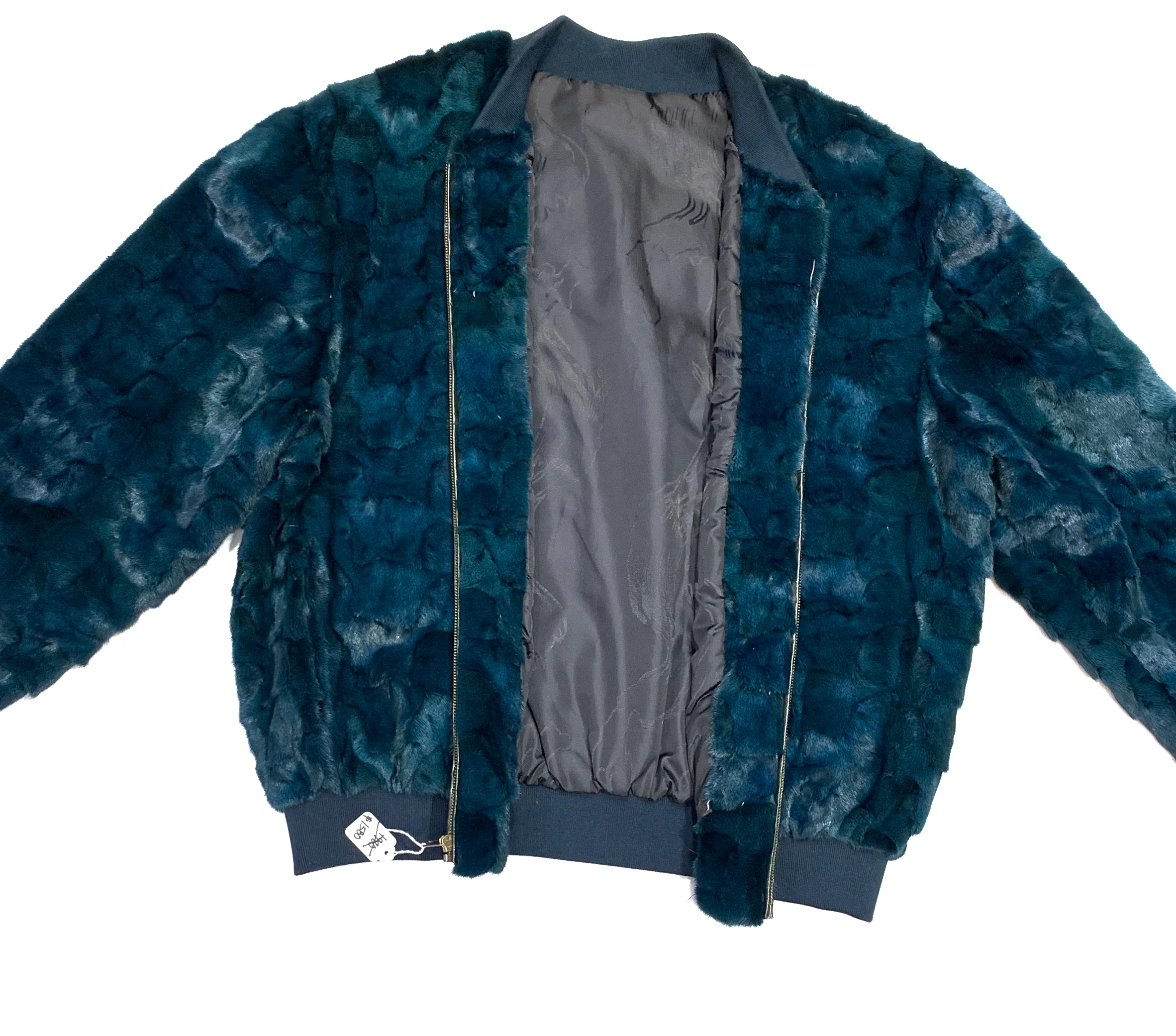 Kashani Men's Dark Green Mink Bomber Jacket - Image 5