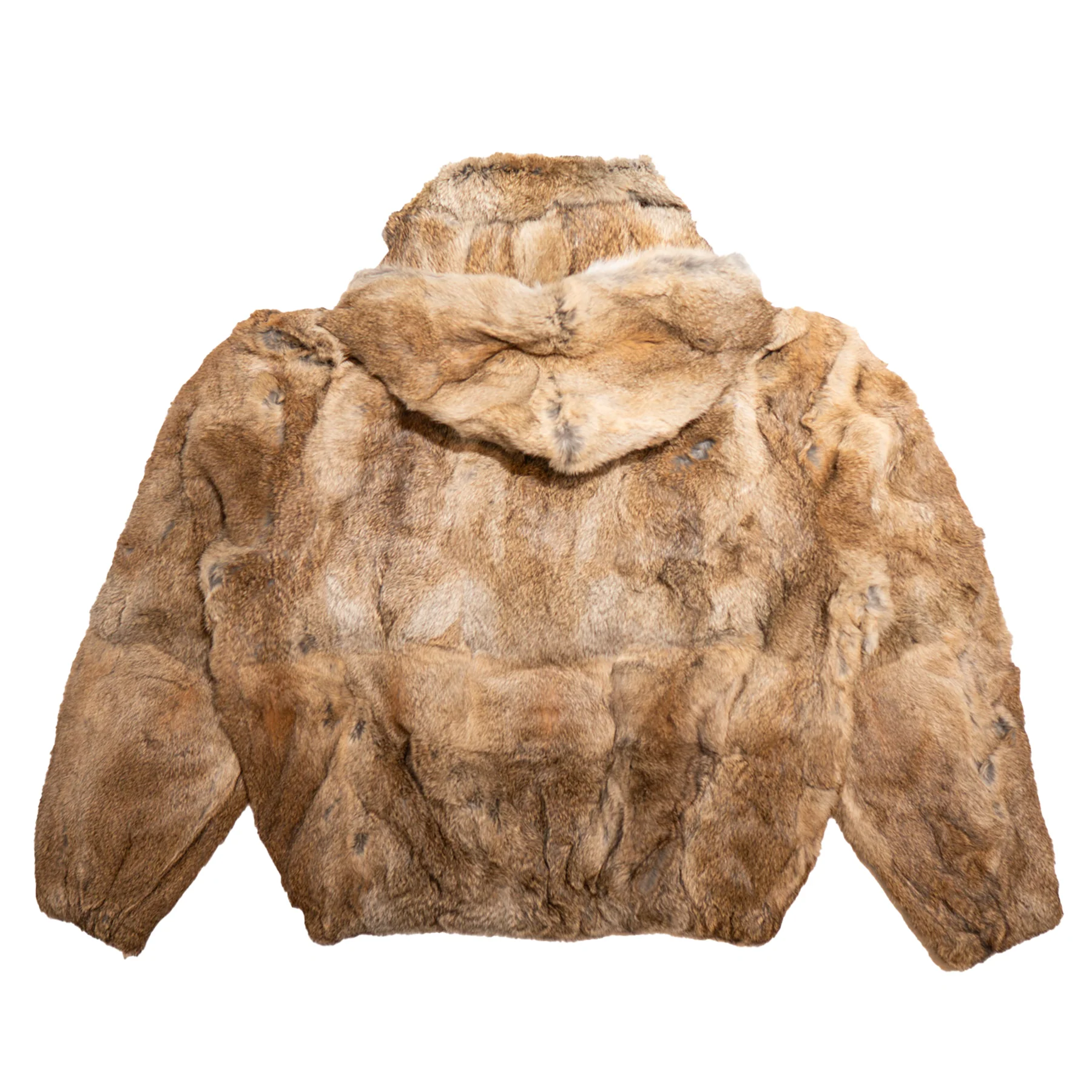 Kashani Men's Natural Rabbit Fur Hooded Bomber Jacket - Image 3