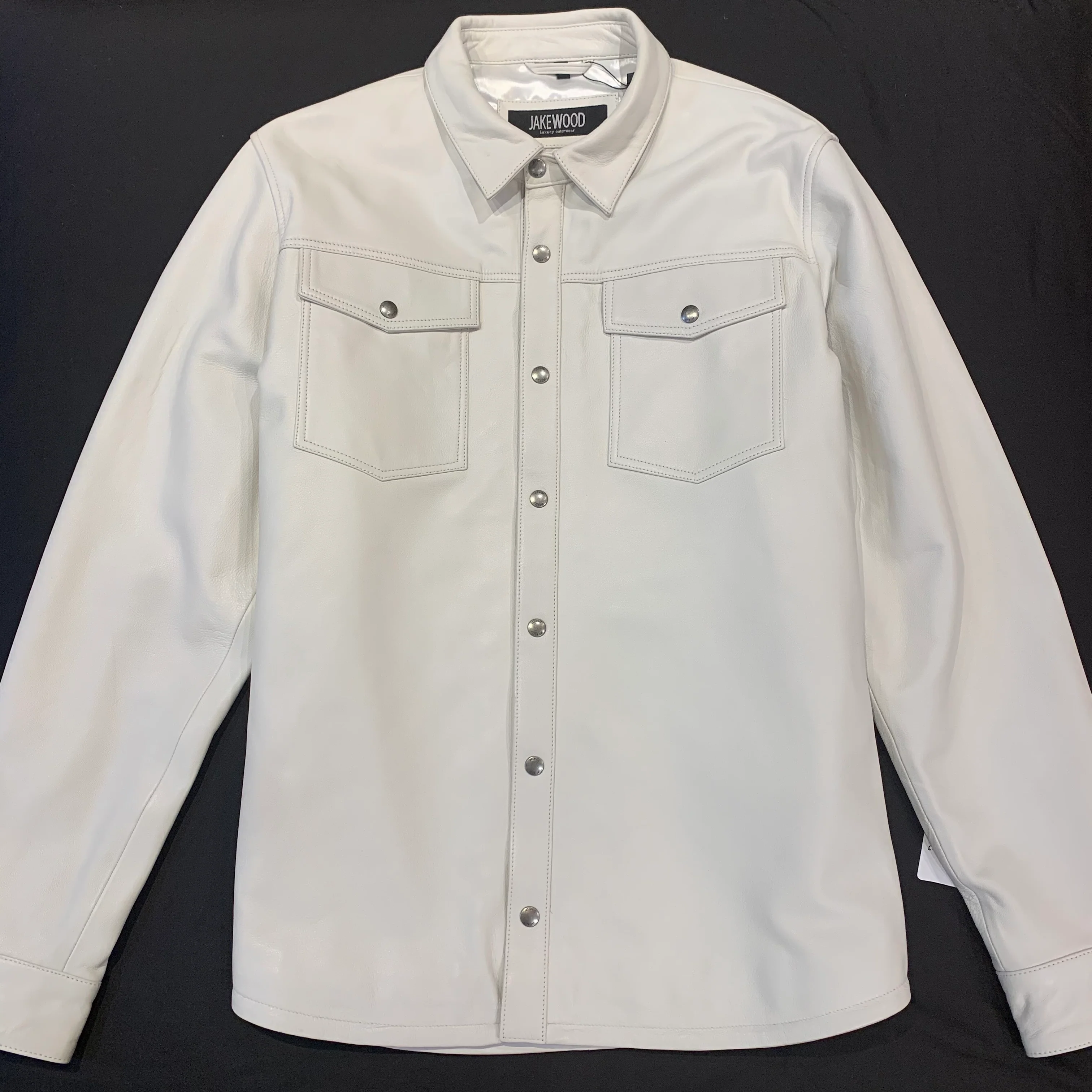 Kashani Men's White Lambskin Button-Up Shirt - Image 4