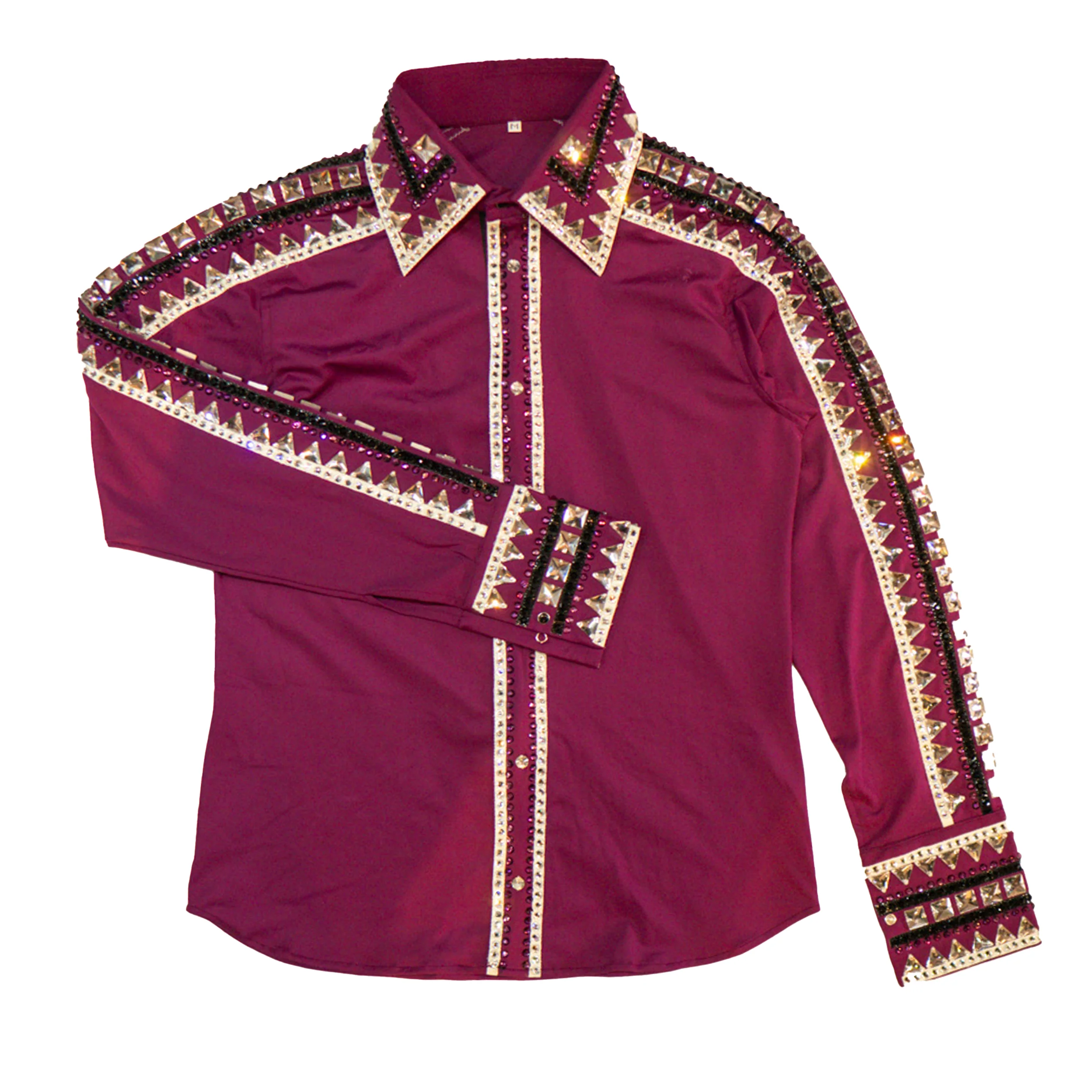 Kashani Purple Hyper Crystal Button-Up Zip Shirt - Image 2