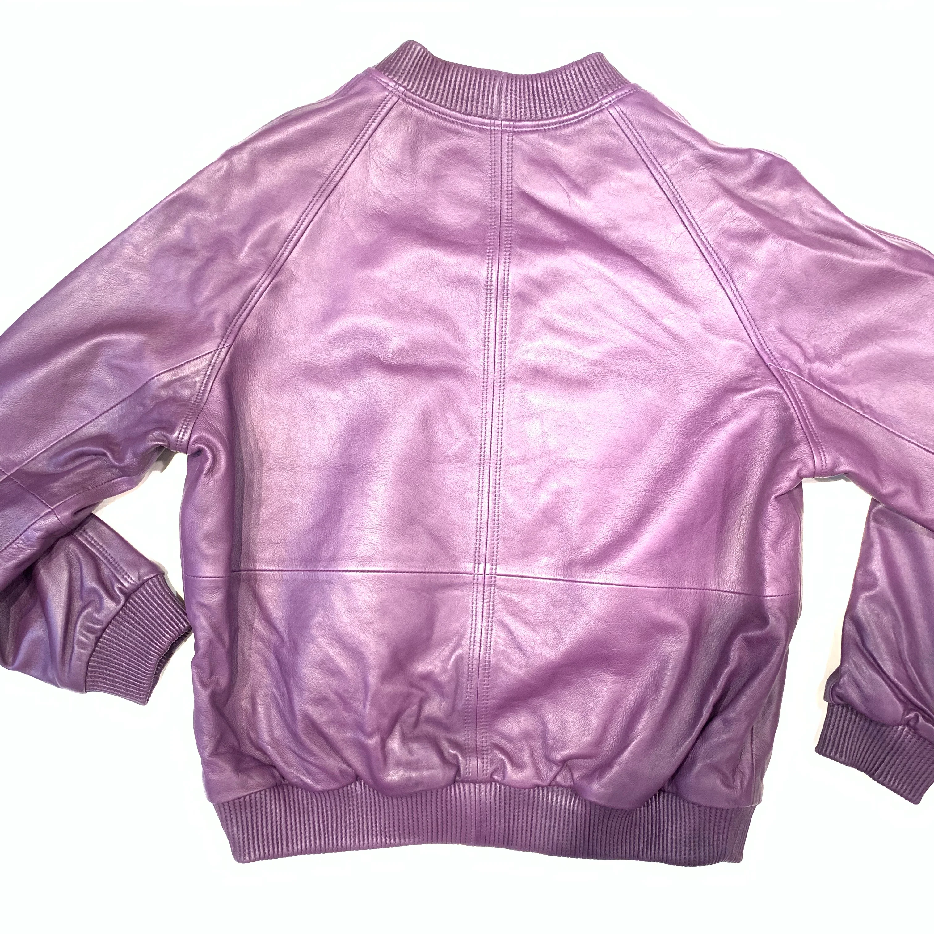 Kashani Purple Lambskin MA-1 Bomber Jacket - Image 4