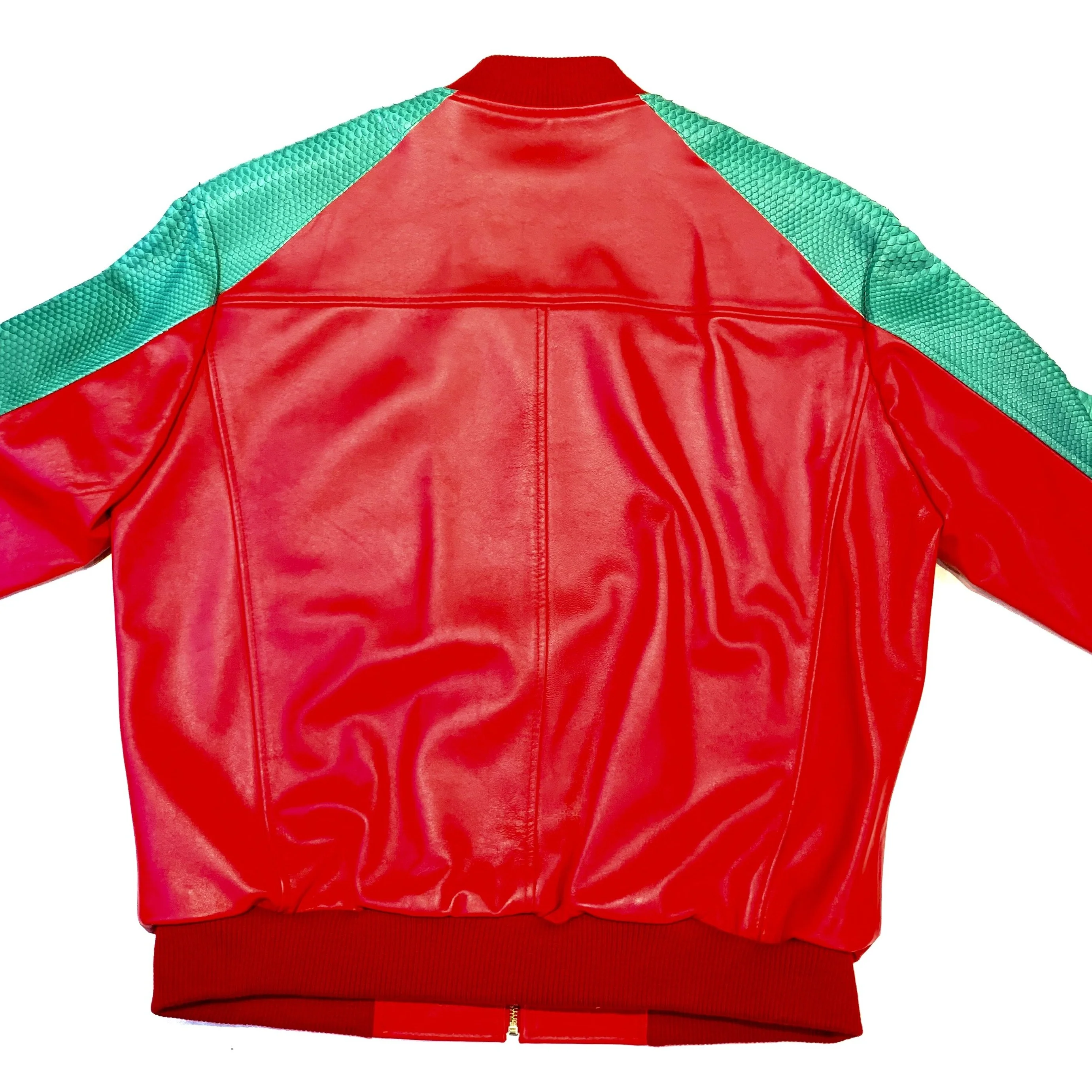 Kashani Python Red Green Bomber Jacket - Image 4