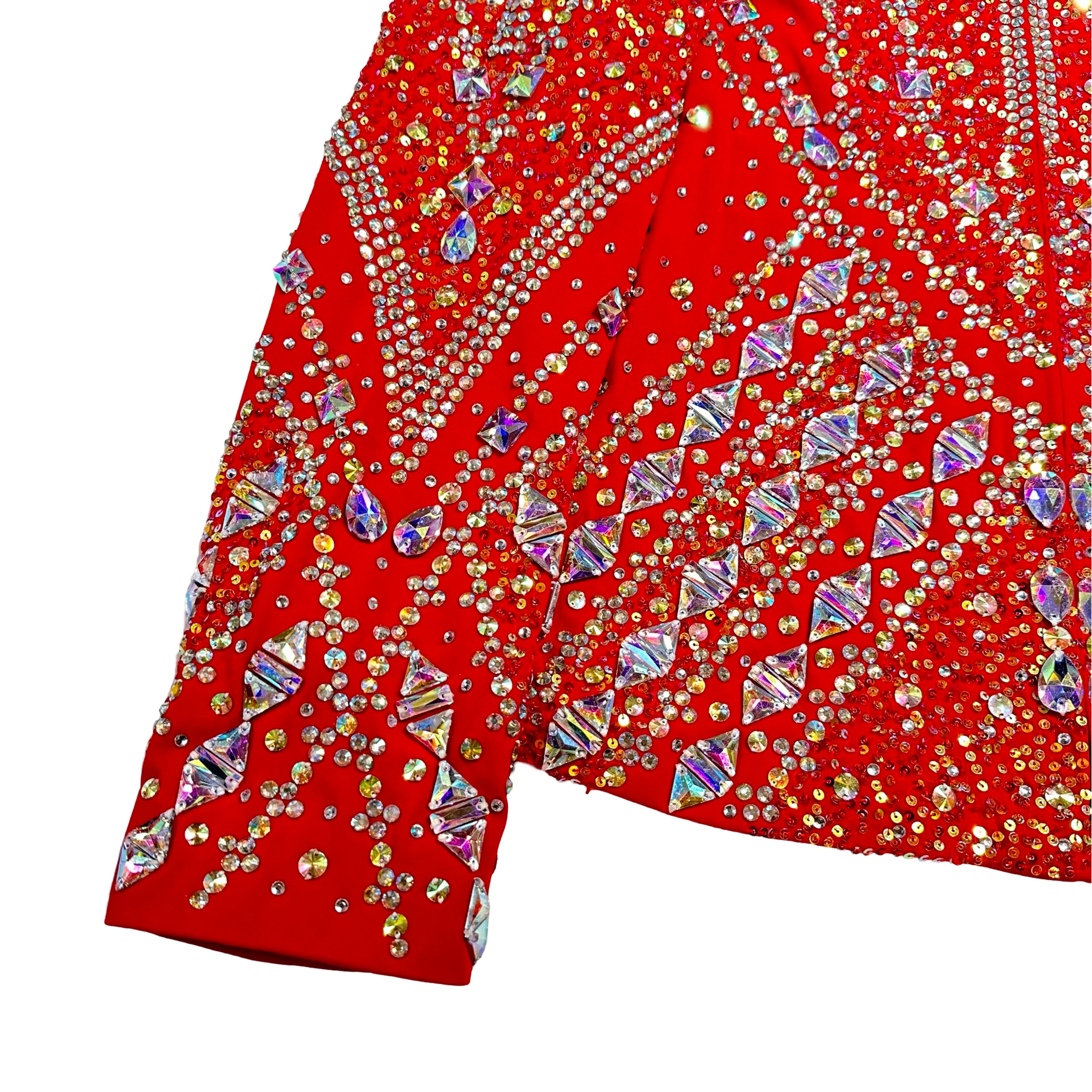 Kashani Red Crimson Silver Hyper Crystal Jacket - Image 8