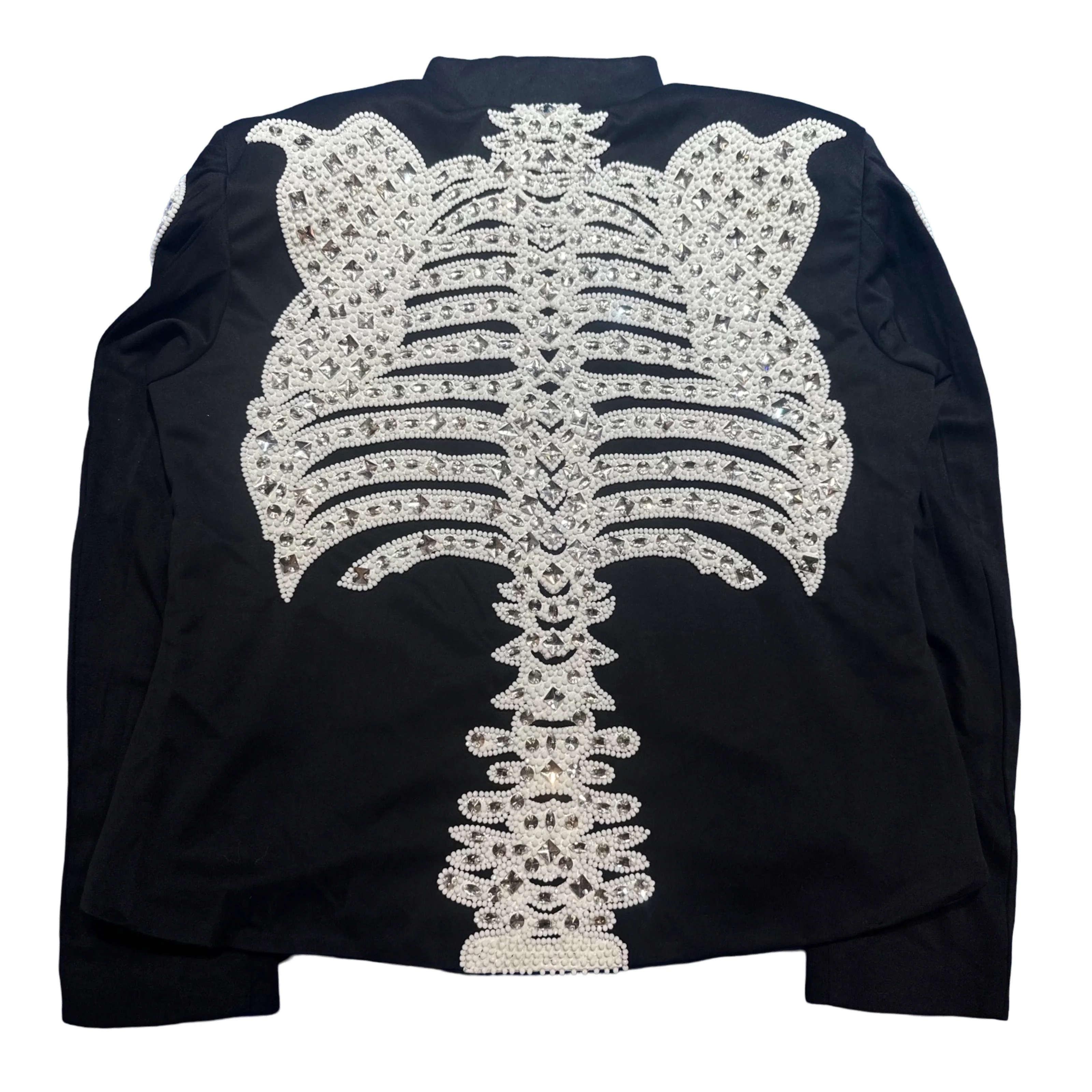 Kashani Skeleton Hyper Crystal Heart White Studded Jacket - Image 2