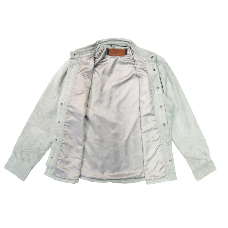 Kashani White Suede Button Up Shirt - Image 2