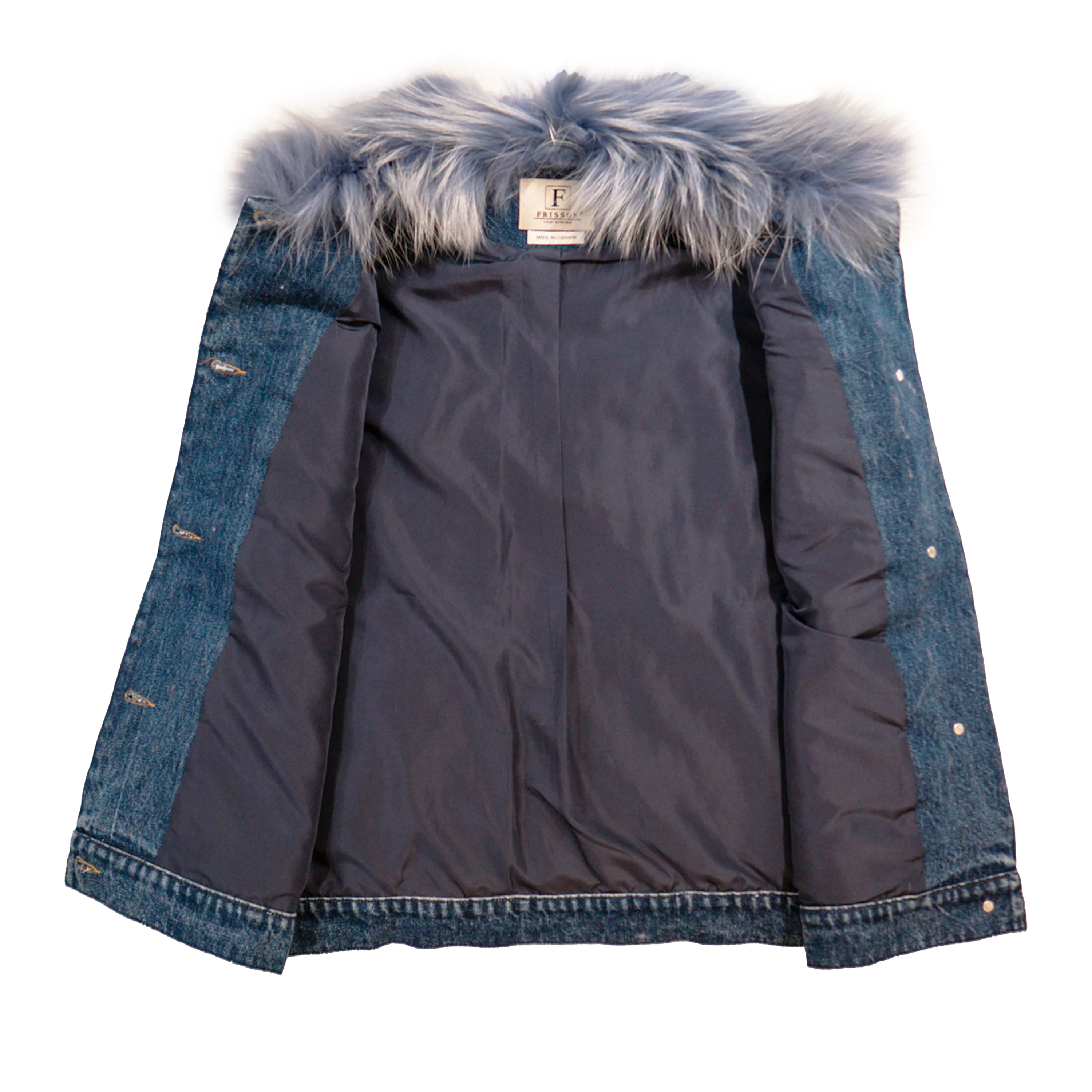 Kashani Women's Distressed Denim Fox Fur Vest - Image 4