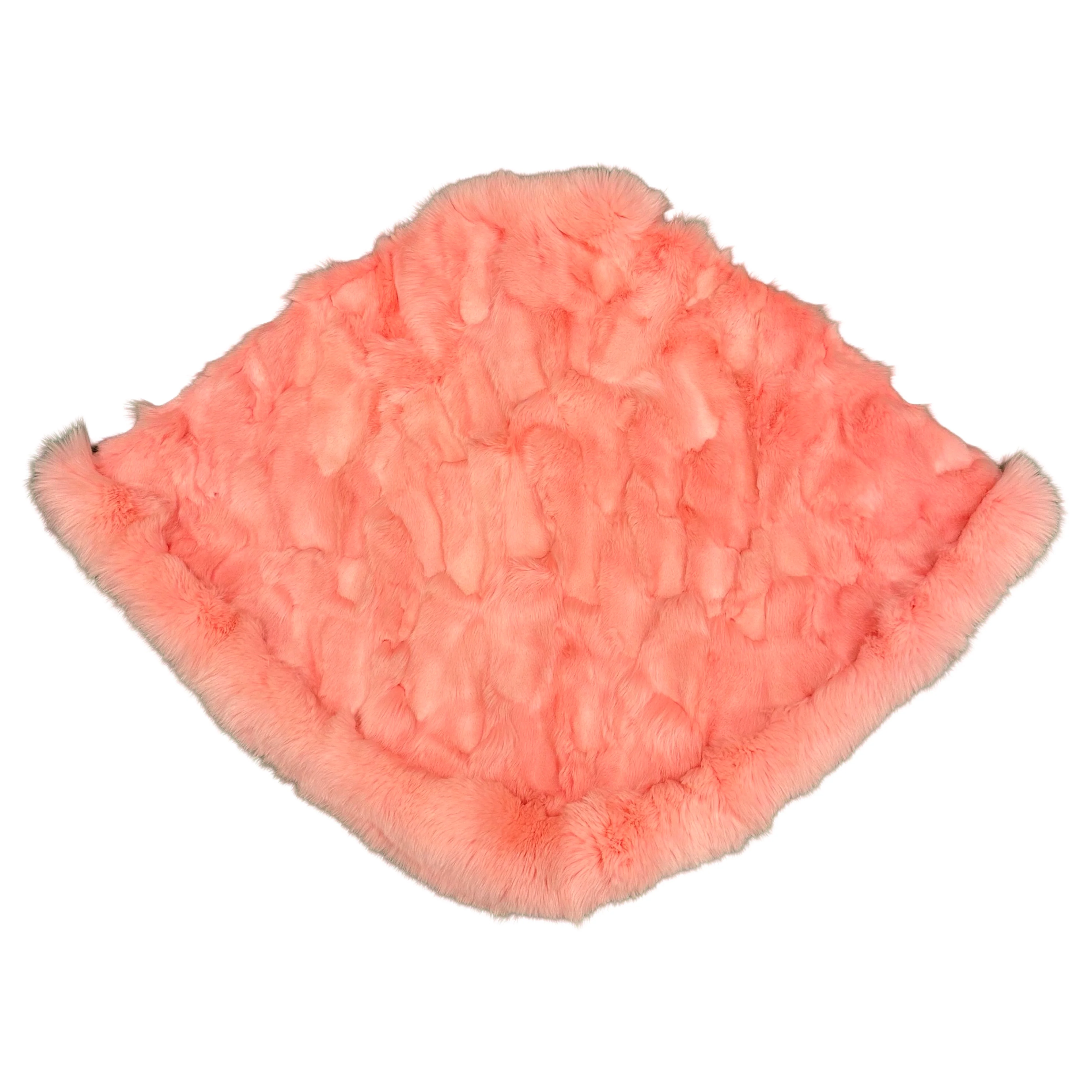 Kashani Women's Pink Fox Fur Poncho - Image 2