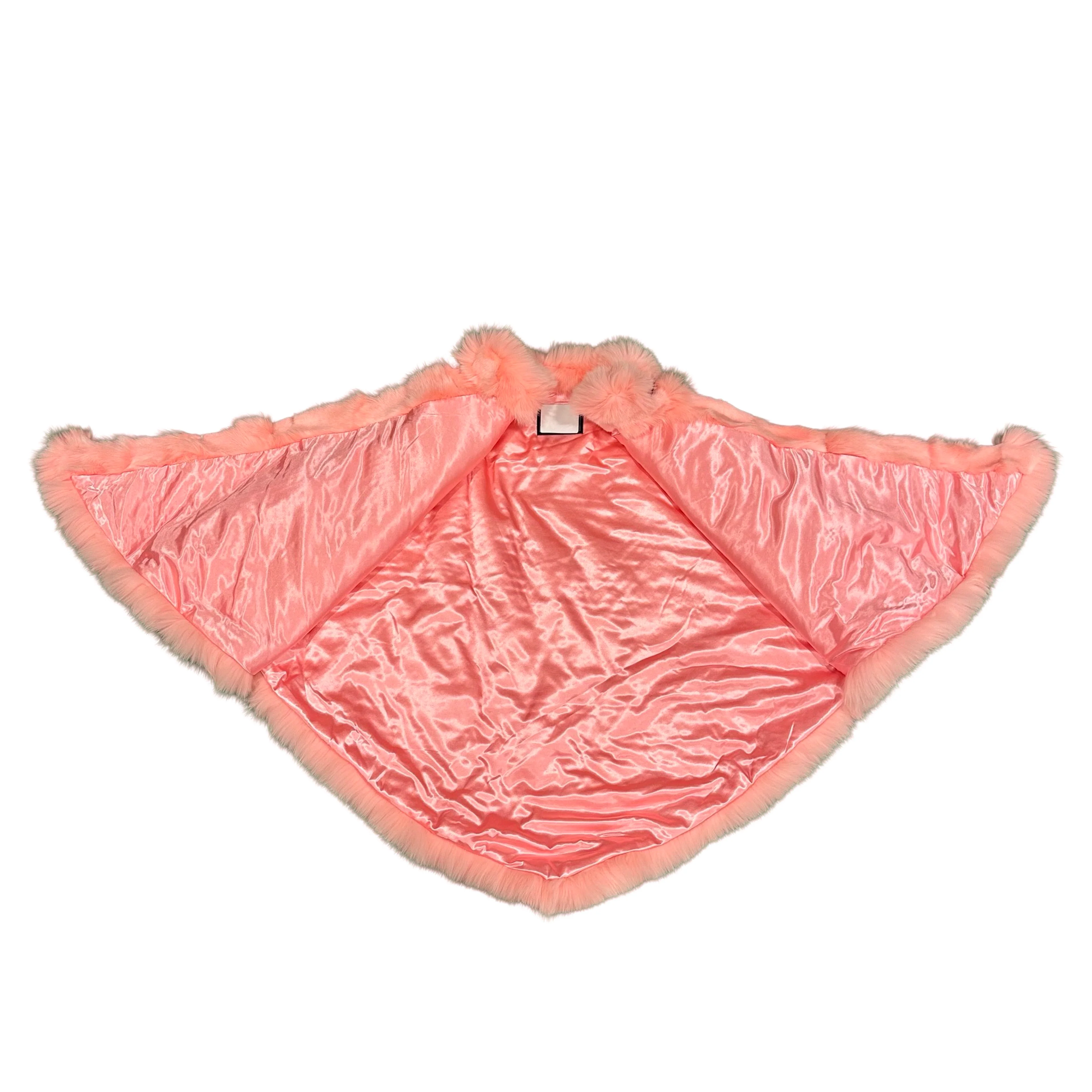 Kashani Women's Pink Fox Fur Poncho - Image 4