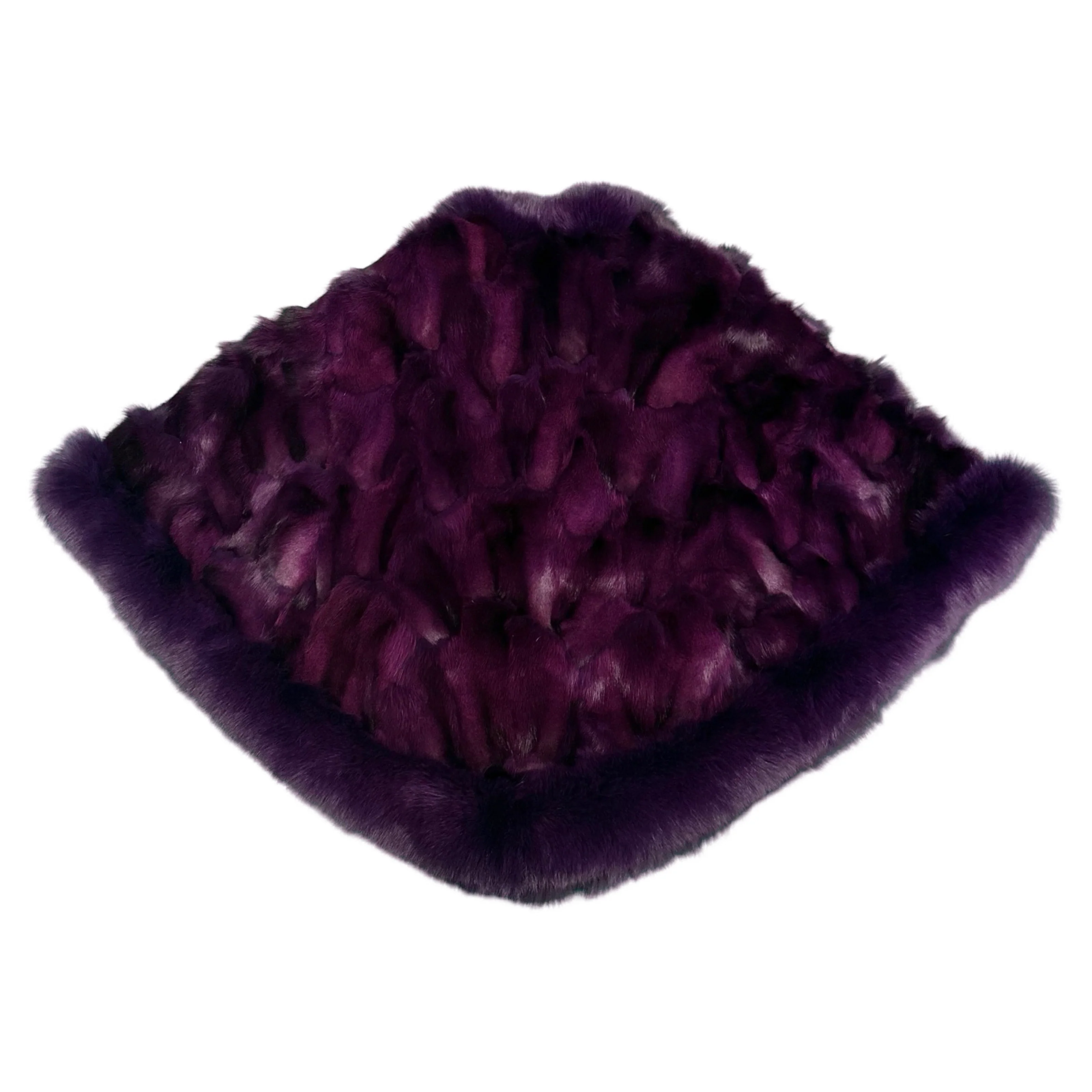 Kashani Women's Purple Fox Fur Poncho - Image 2