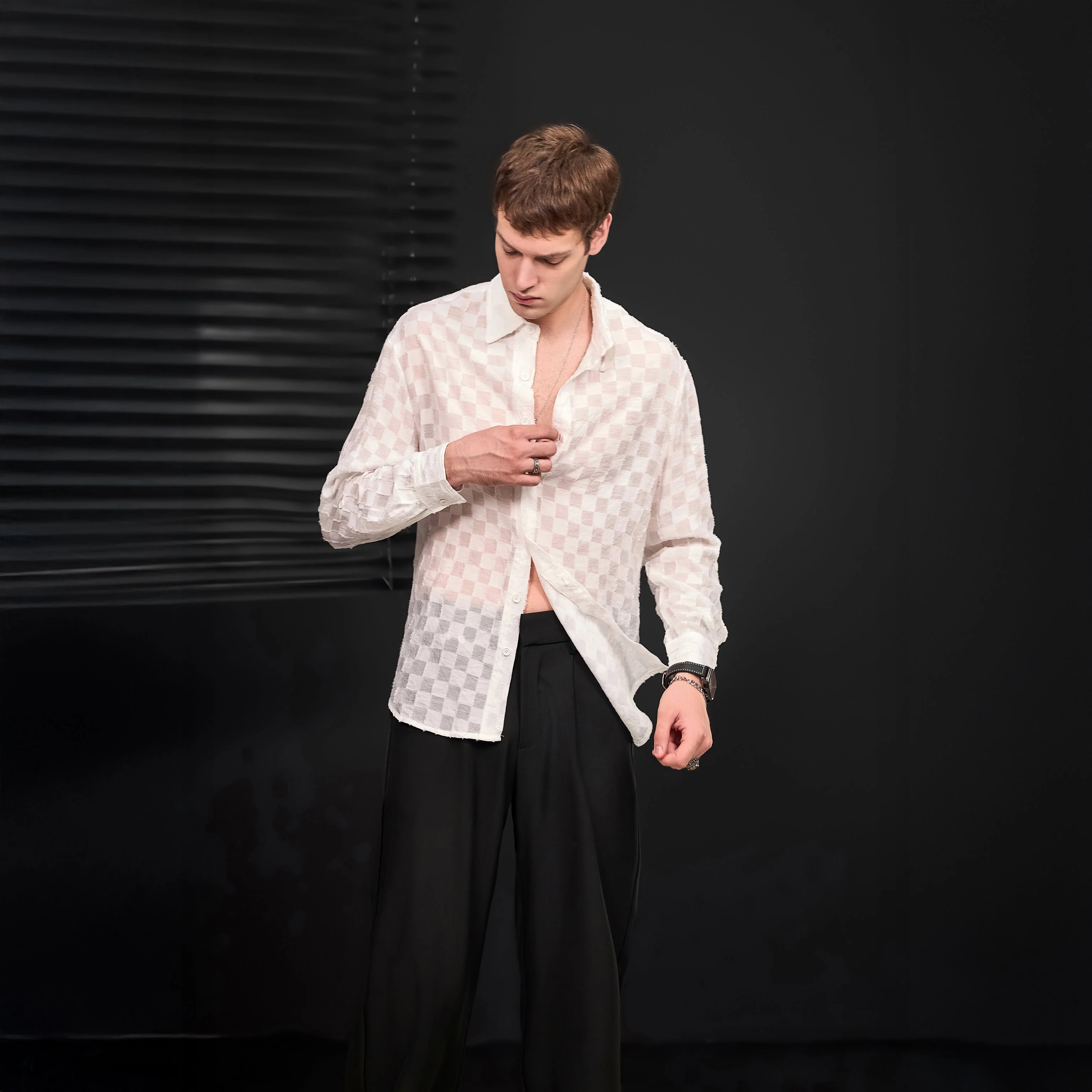 Kingsley Side-Tab Trousers BLACK - Image 2