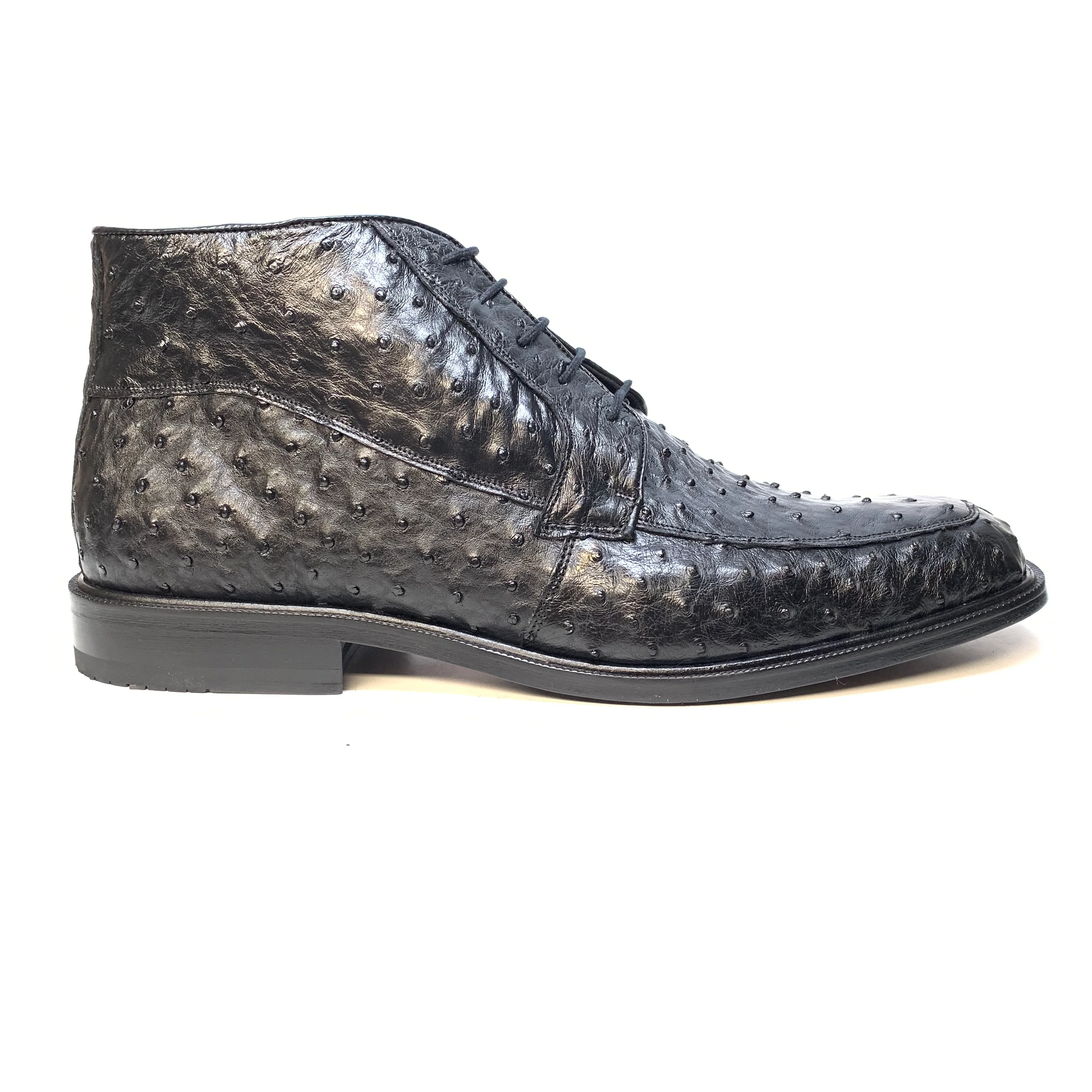 Los Altos Black Ostrich Quill Dress Ankle Boots - Image 2