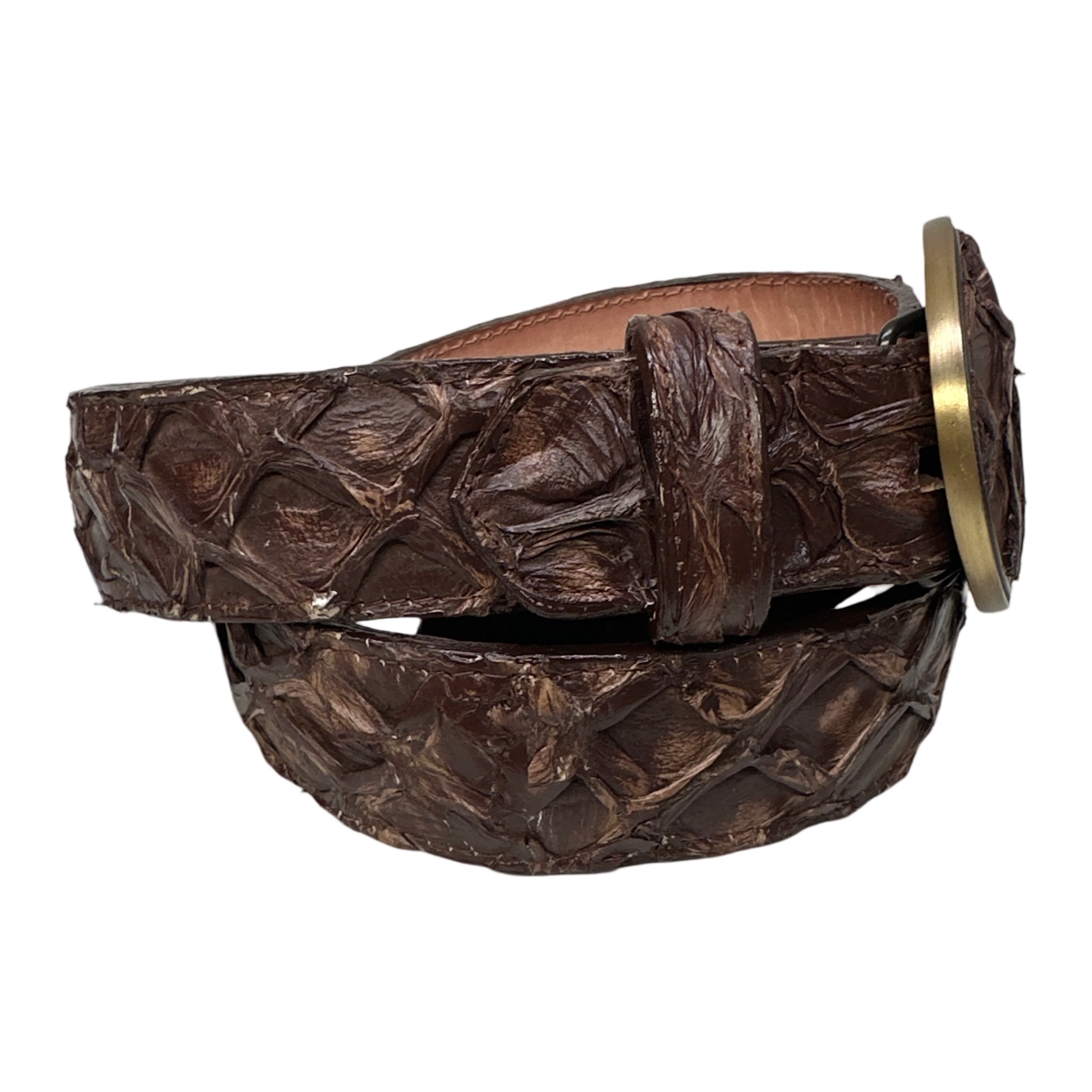 Los Altos Brown Full Skin Pirarucu Fish Belt - Image 2