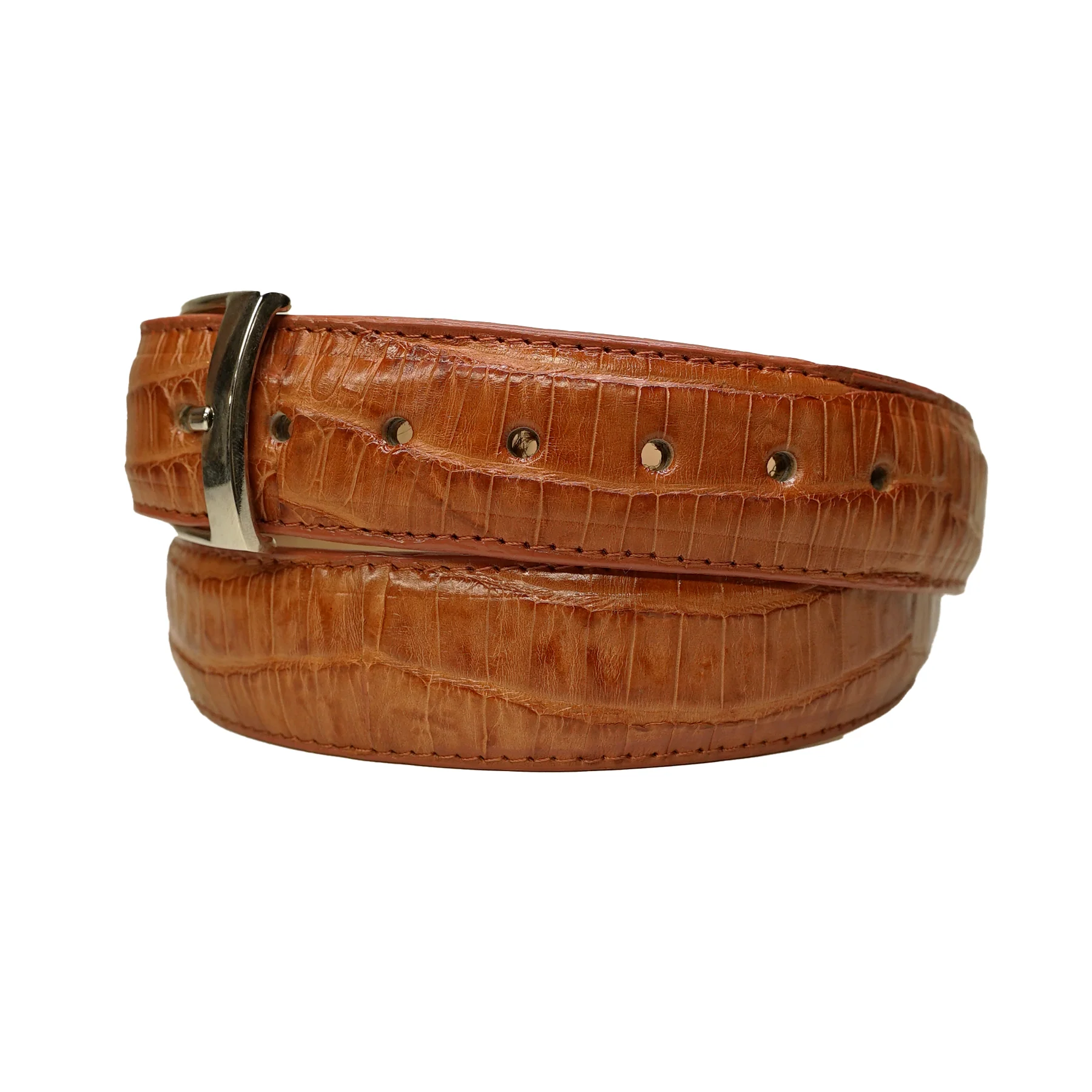 Los Altos Cognac Caiman Crocodile Belt - Image 2