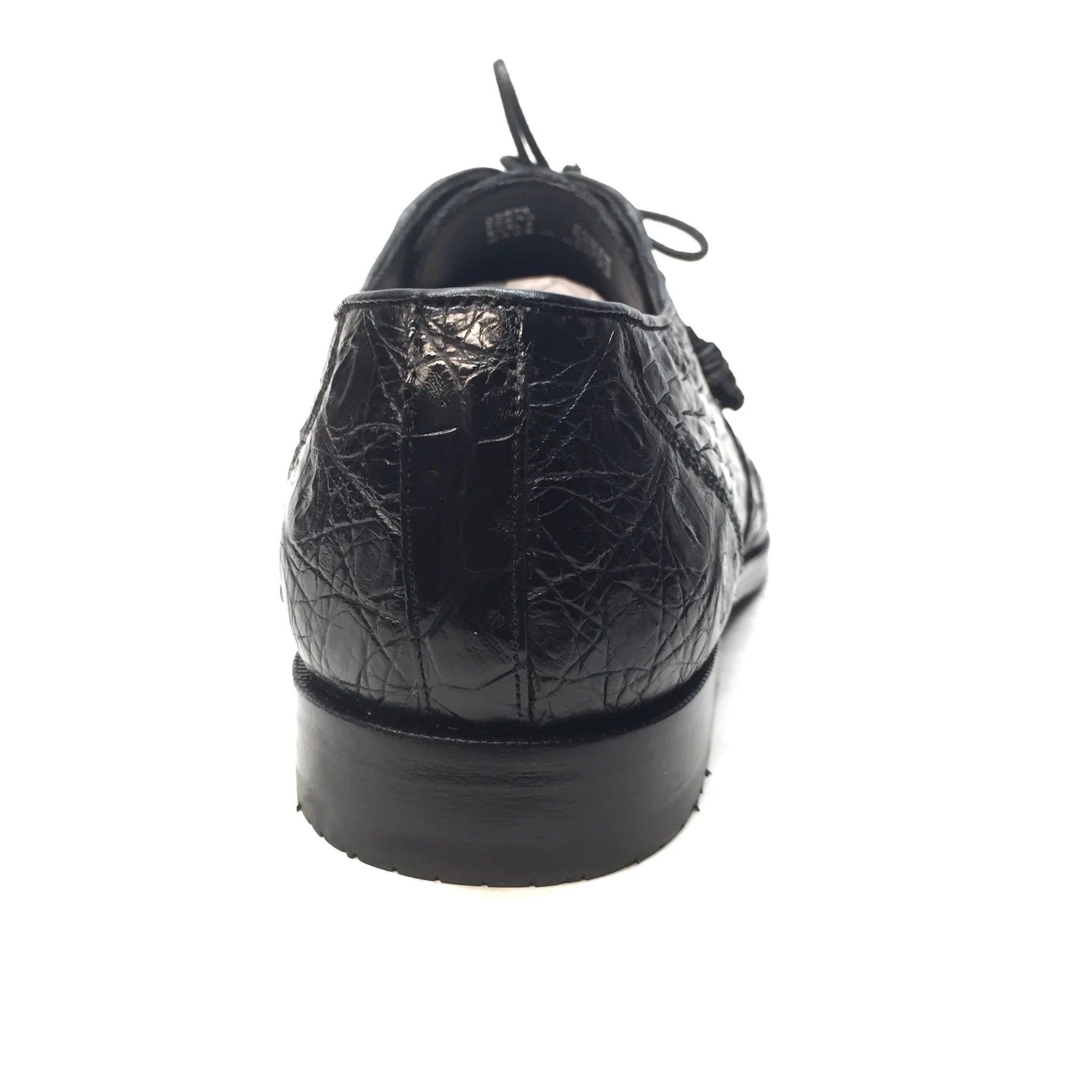 Los Altos Black All-Over Crocodile Lace Up Dress Shoes - Image 5